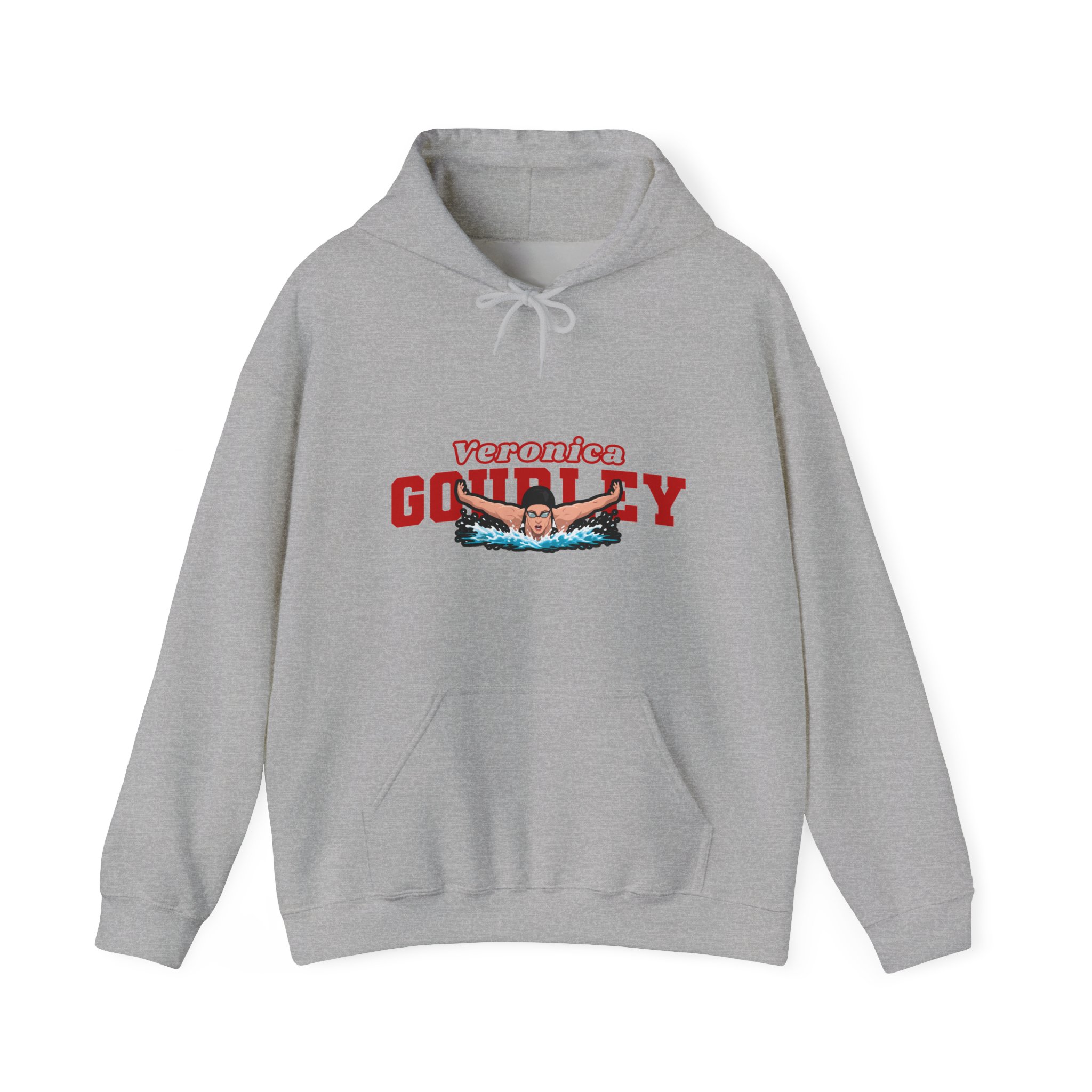 Hoodie — character_name_arch in Grey