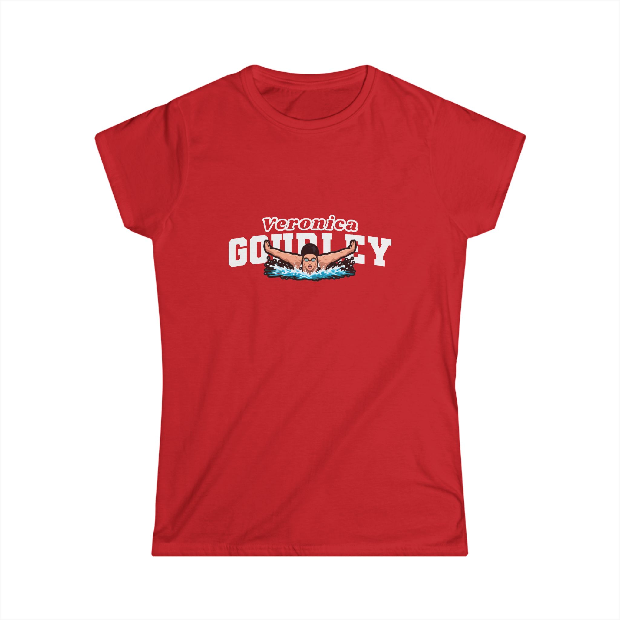 Women's Softstyle Tee — character_name_arch in Red