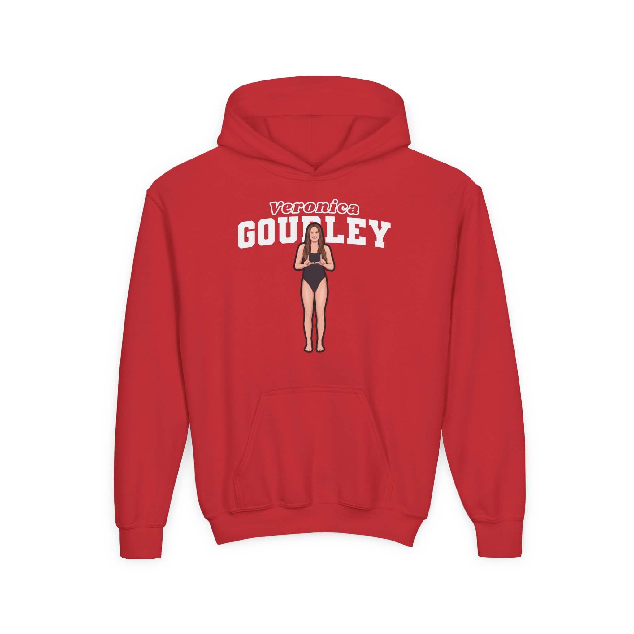 Youth Hoodie — character_name_arch in Red