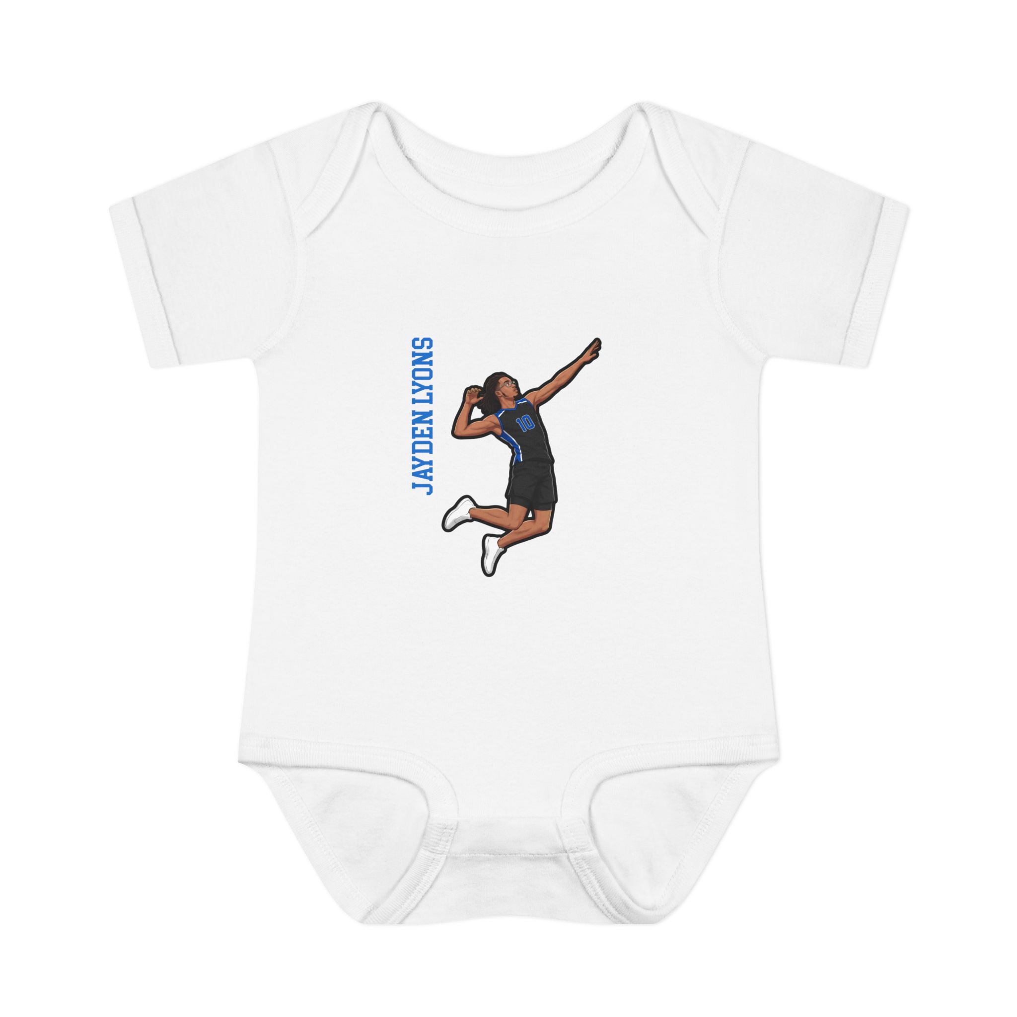 Baby Onesie — character_name_vertical in White