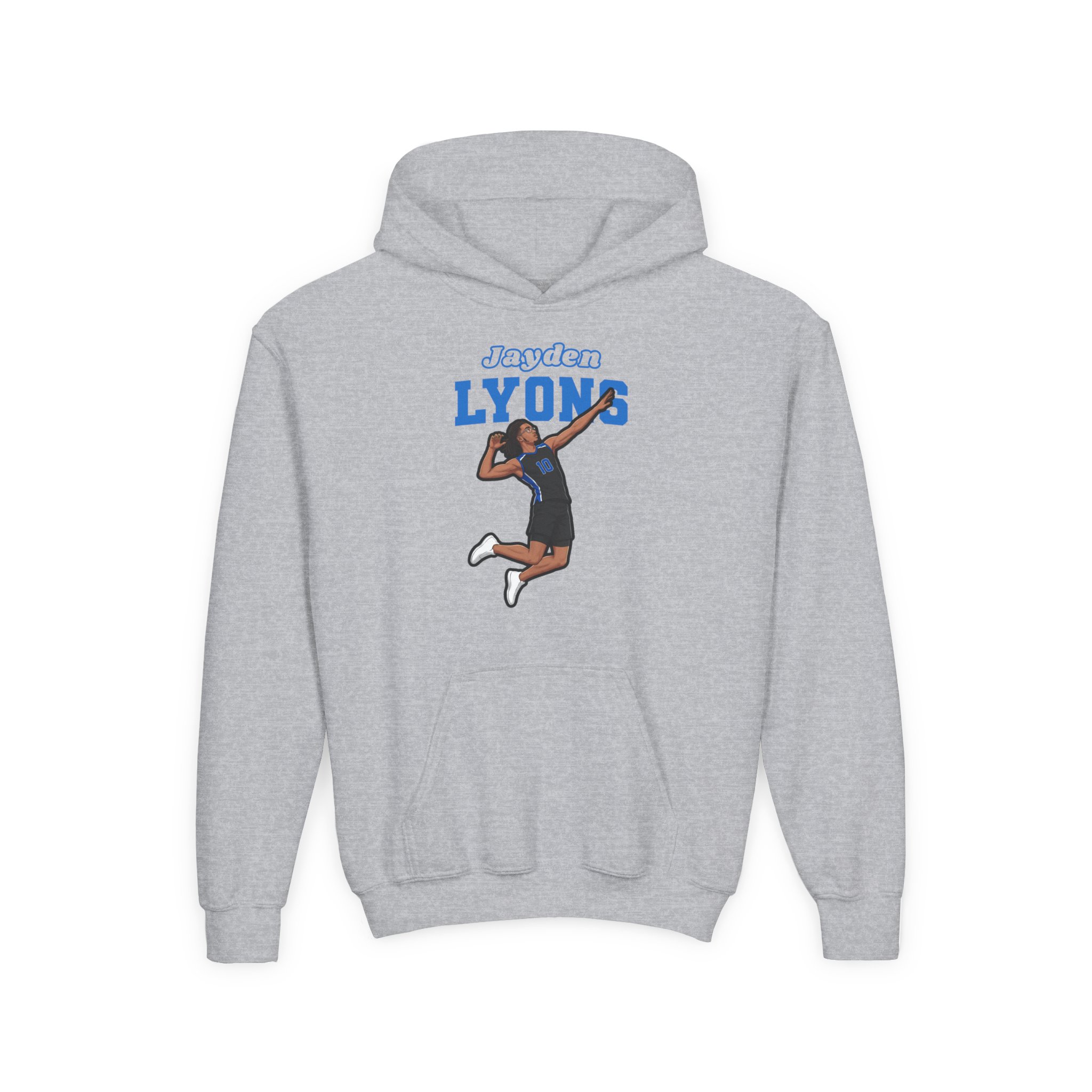 Youth Hoodie — character_name_arch in Grey