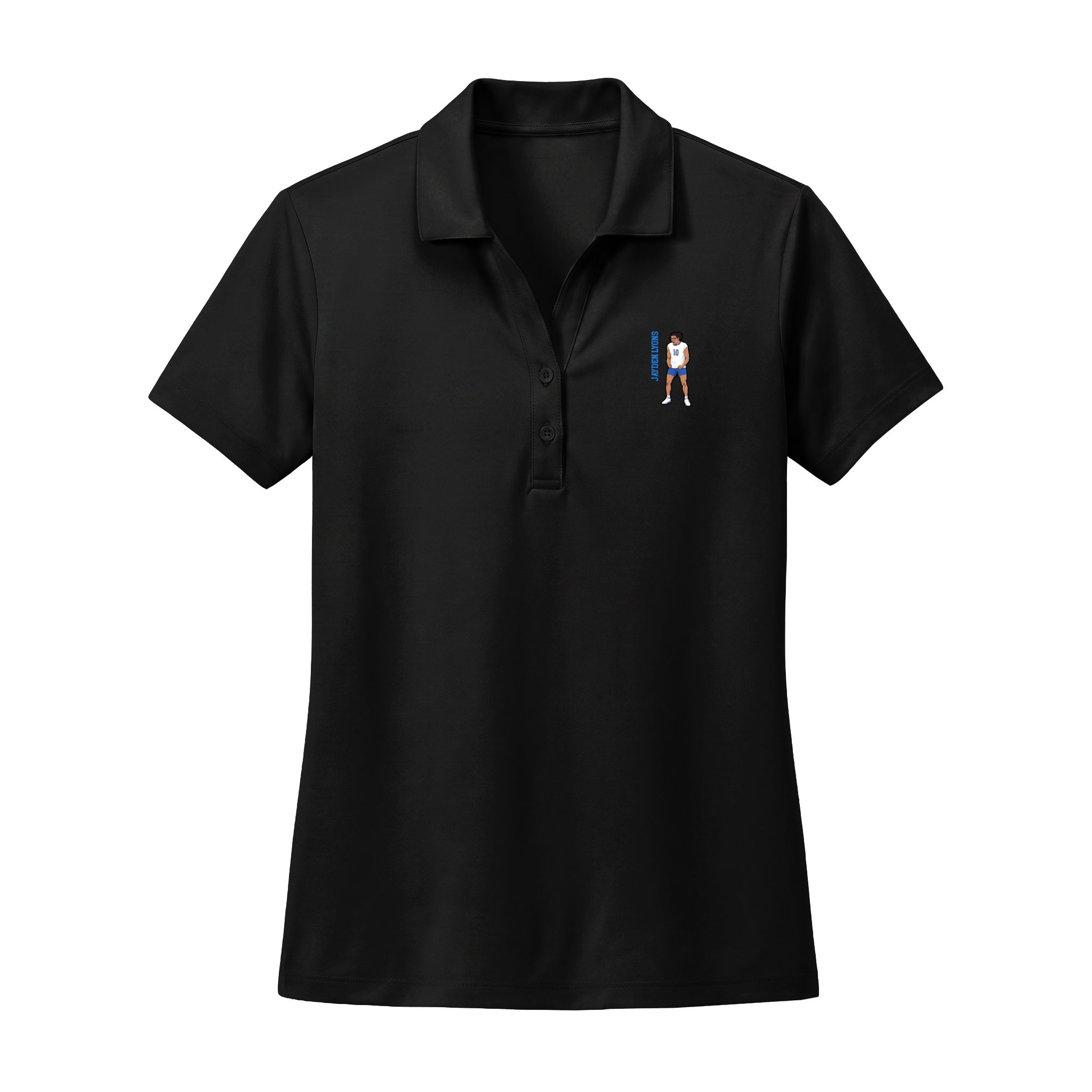 Women's Polo — character_name_vertical in Black