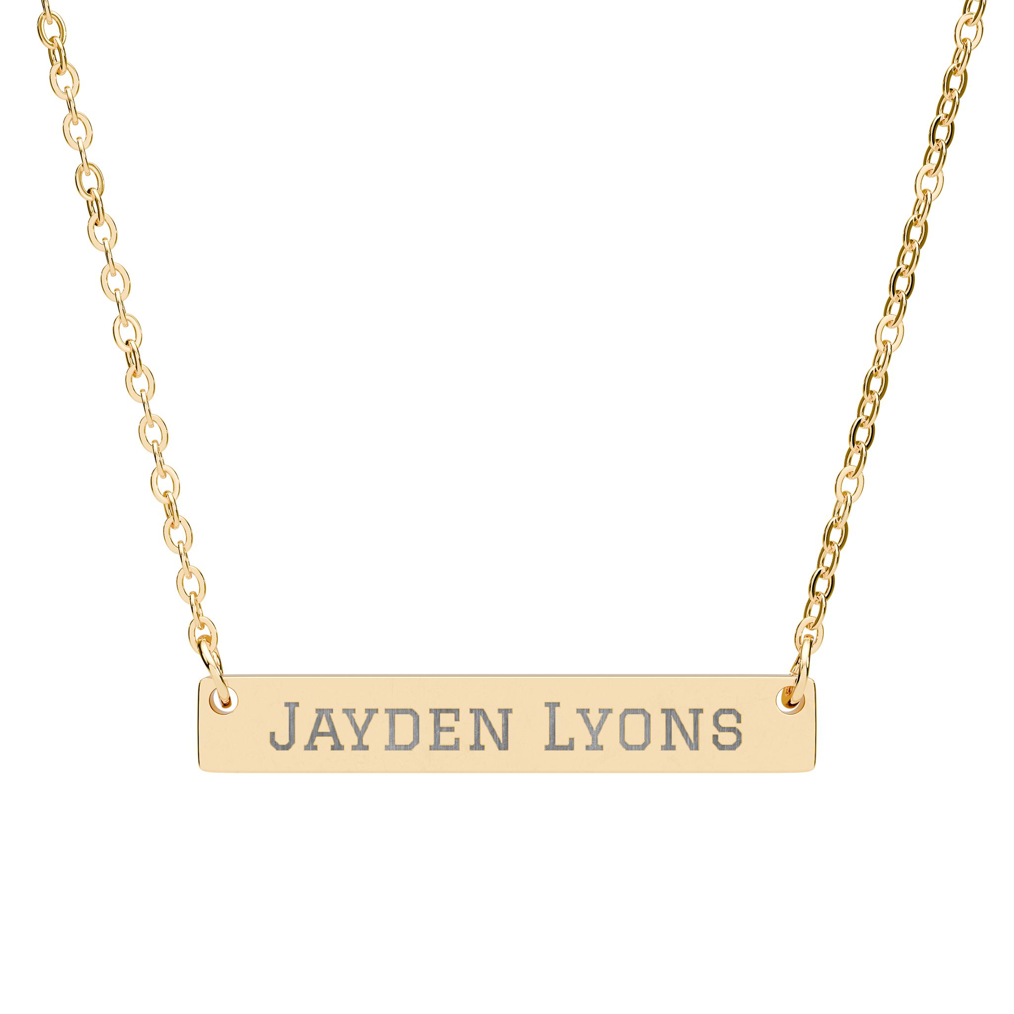 Engraved Bar Necklace — Classic in Gold
