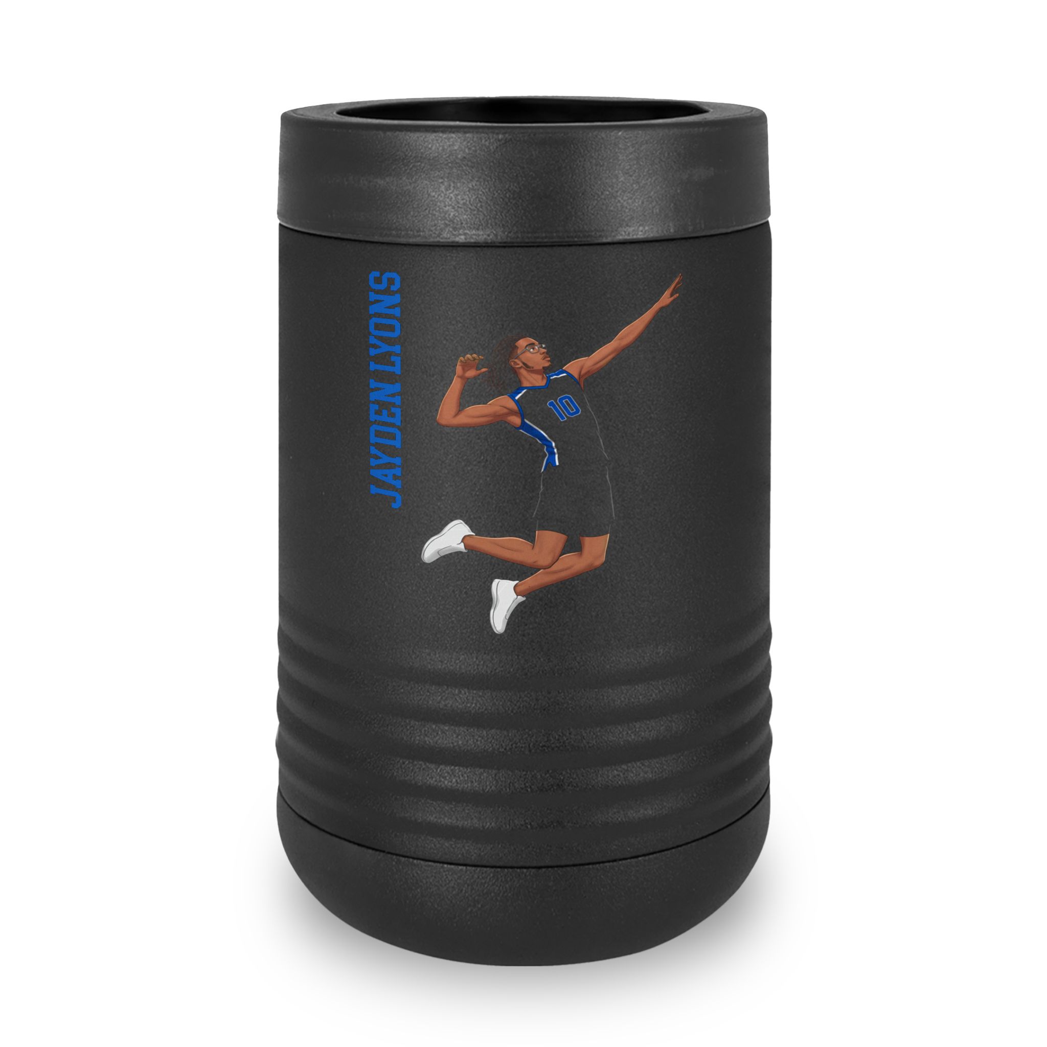 Stainless Can Cooler — character_name_vertical in Black