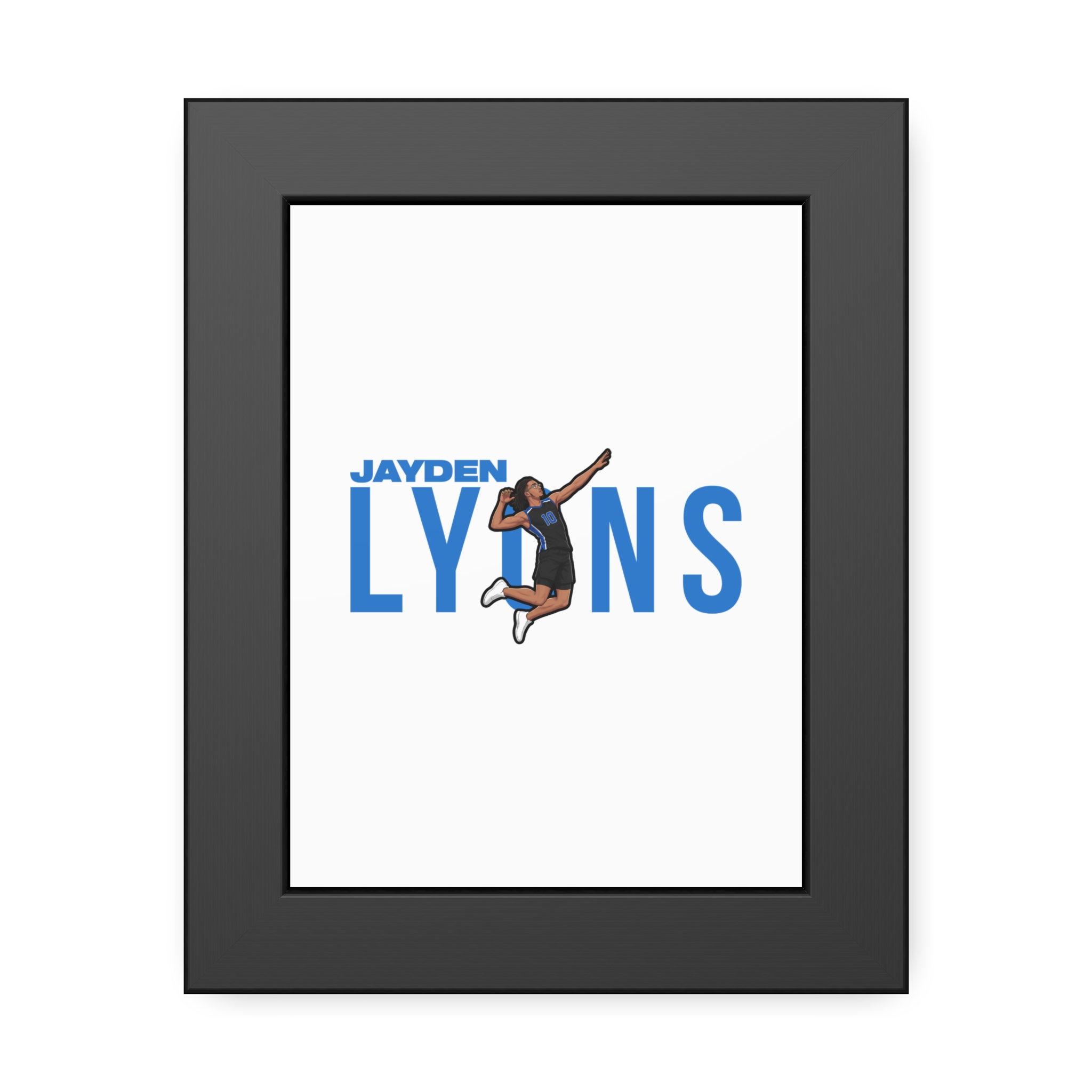 Framed Poster — character_player_name in Black