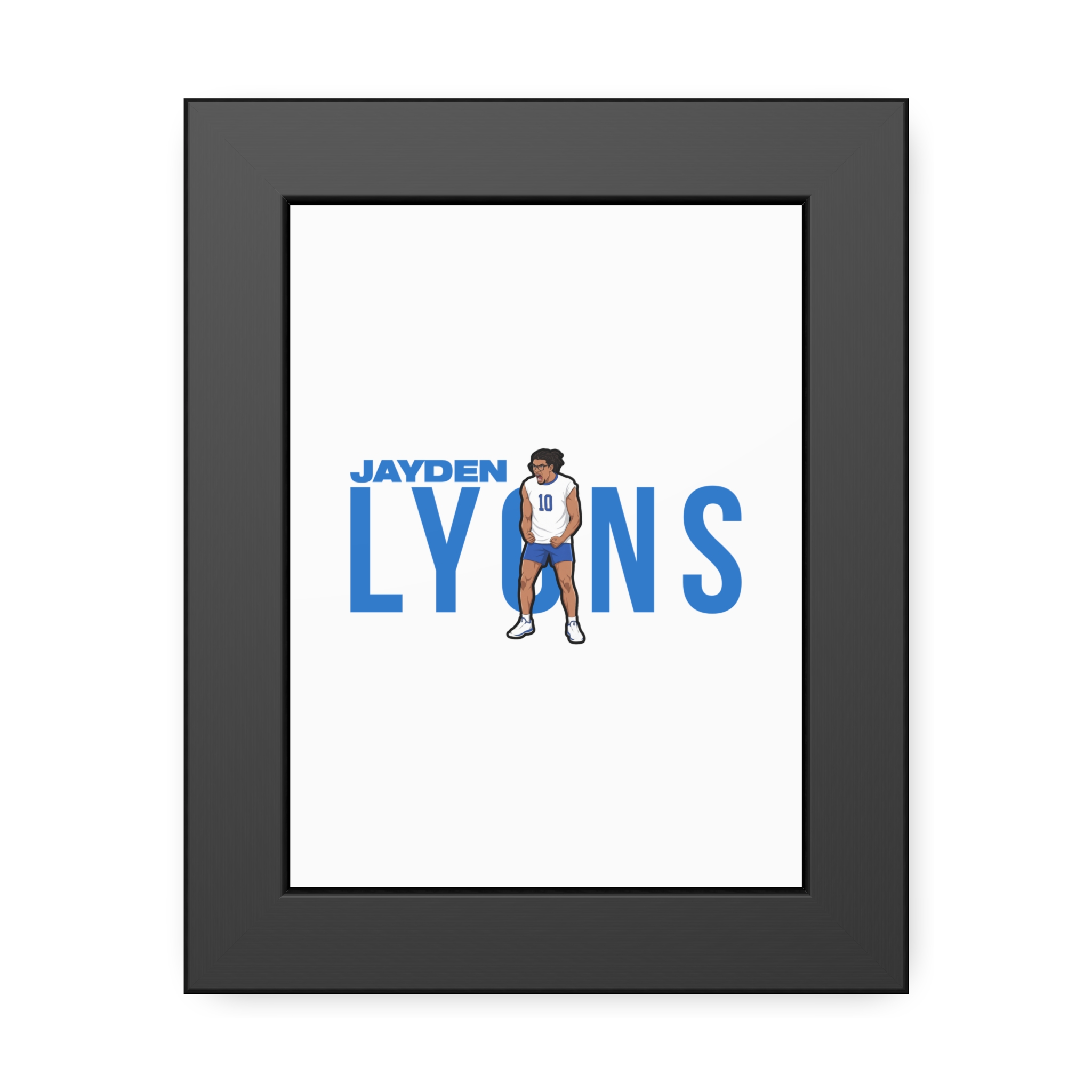 Framed Poster — character_player_name in Black