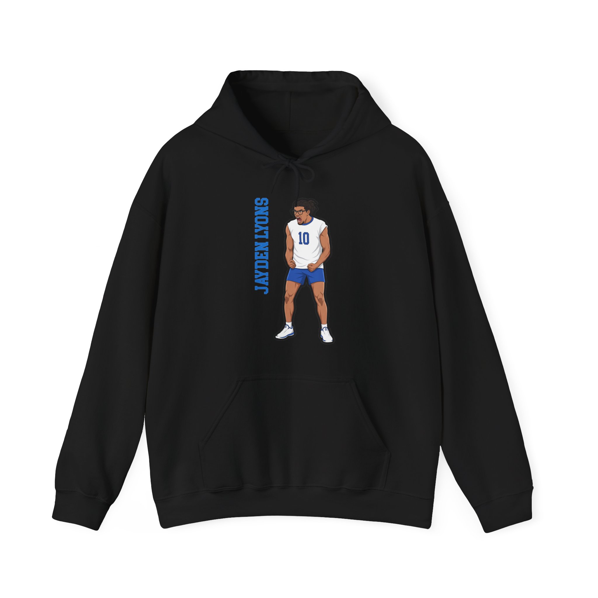 Hoodie — character_name_vertical in Black