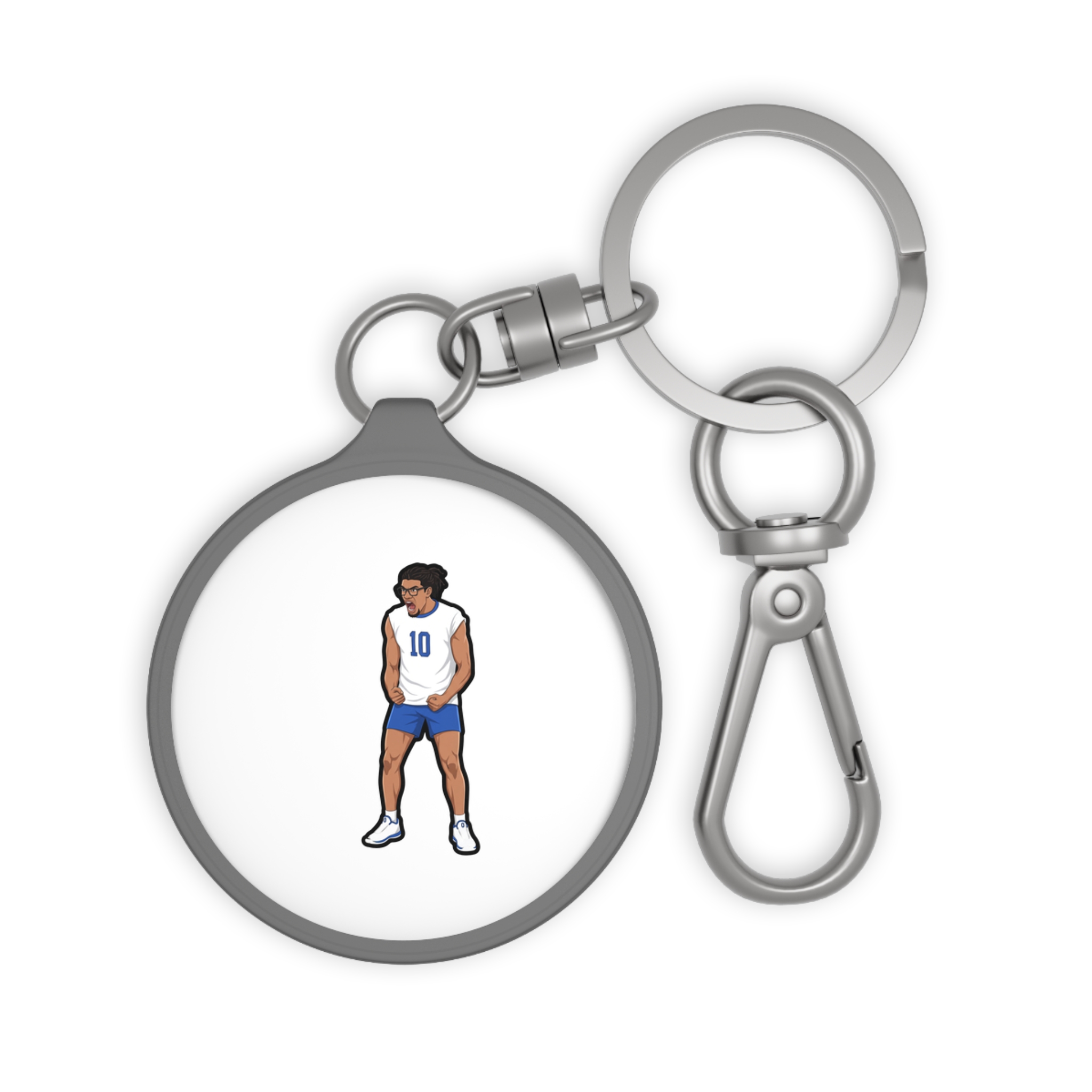 Keychain — character_name_vertical in Grey