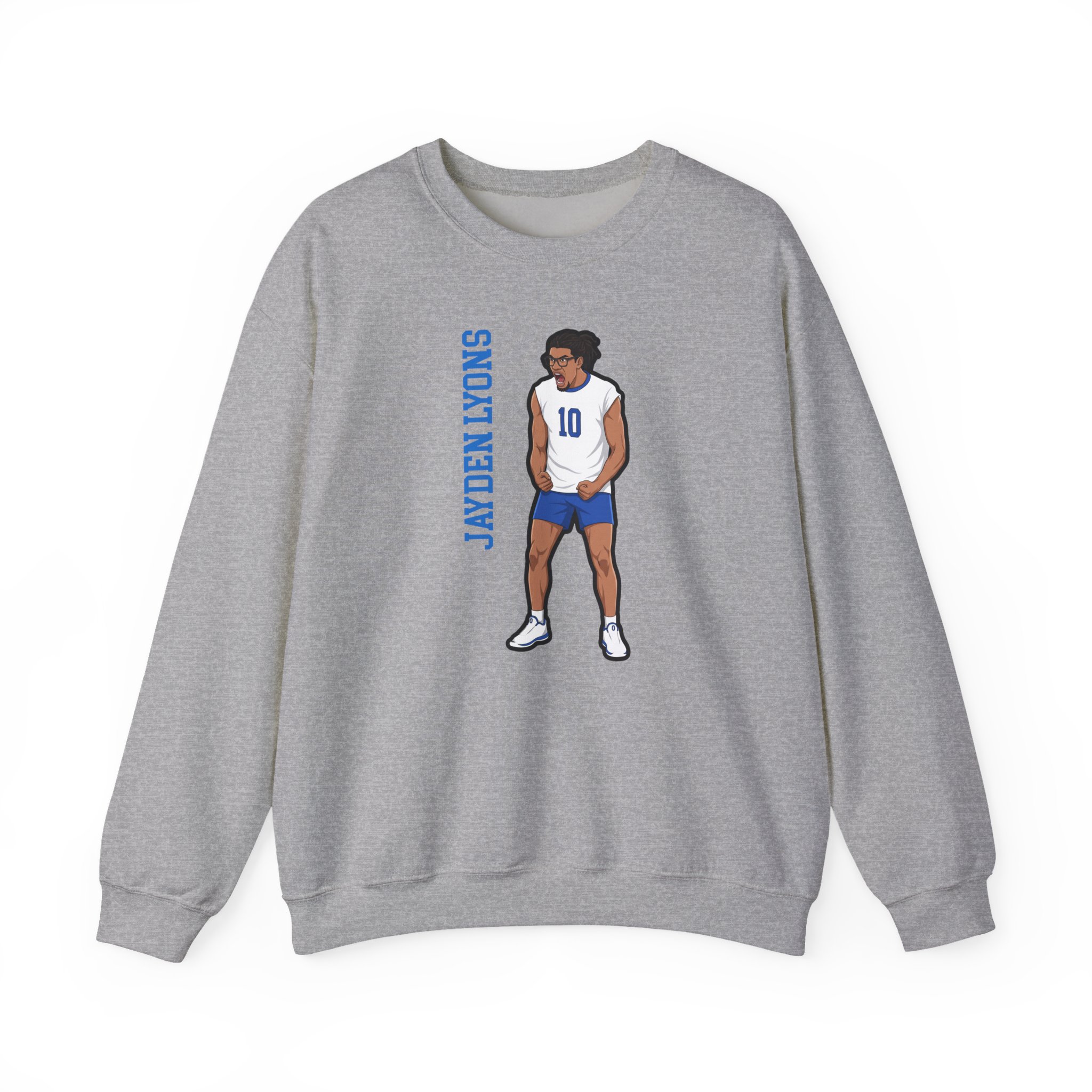 Crewneck Sweatshirt — character_name_vertical in Grey