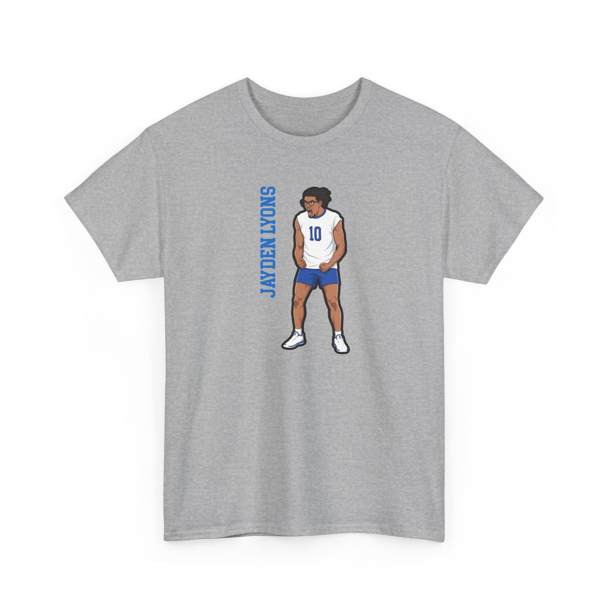 Tee — character_name_vertical in Grey