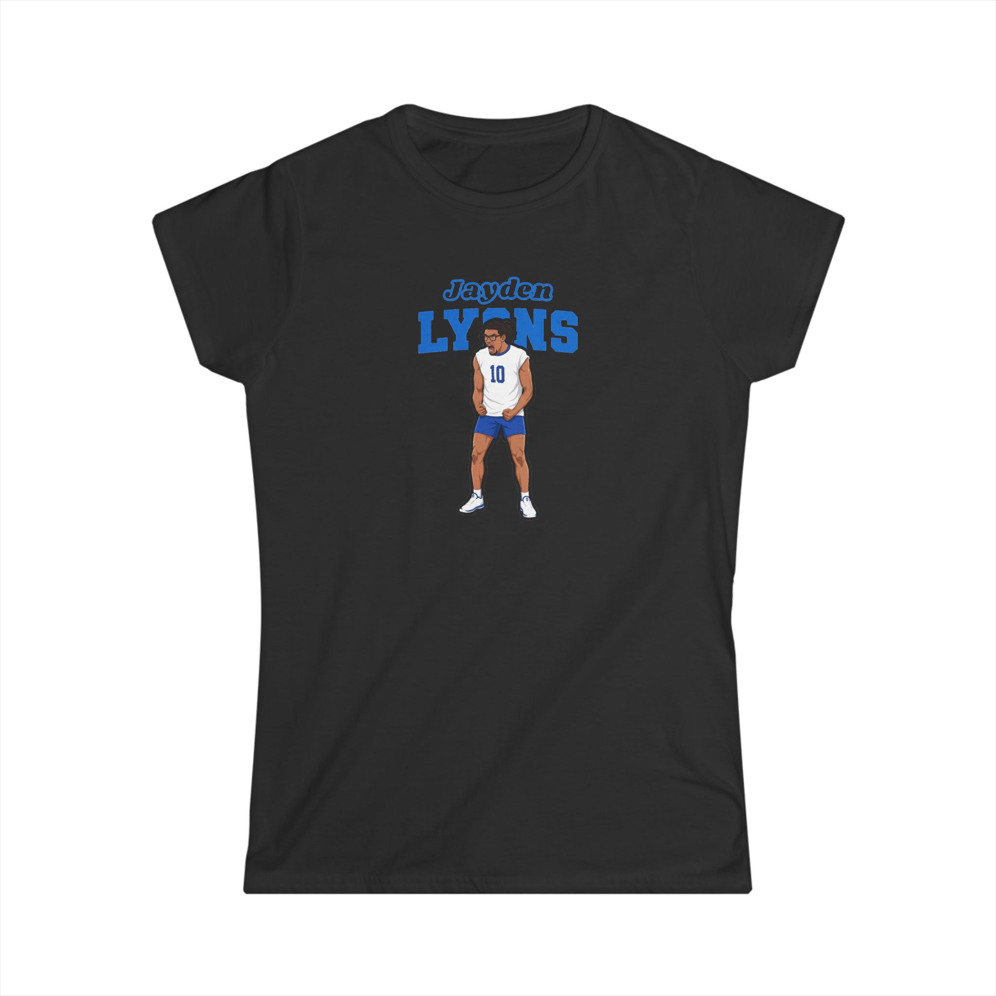 Women's Softstyle Tee — character_name_arch in Black