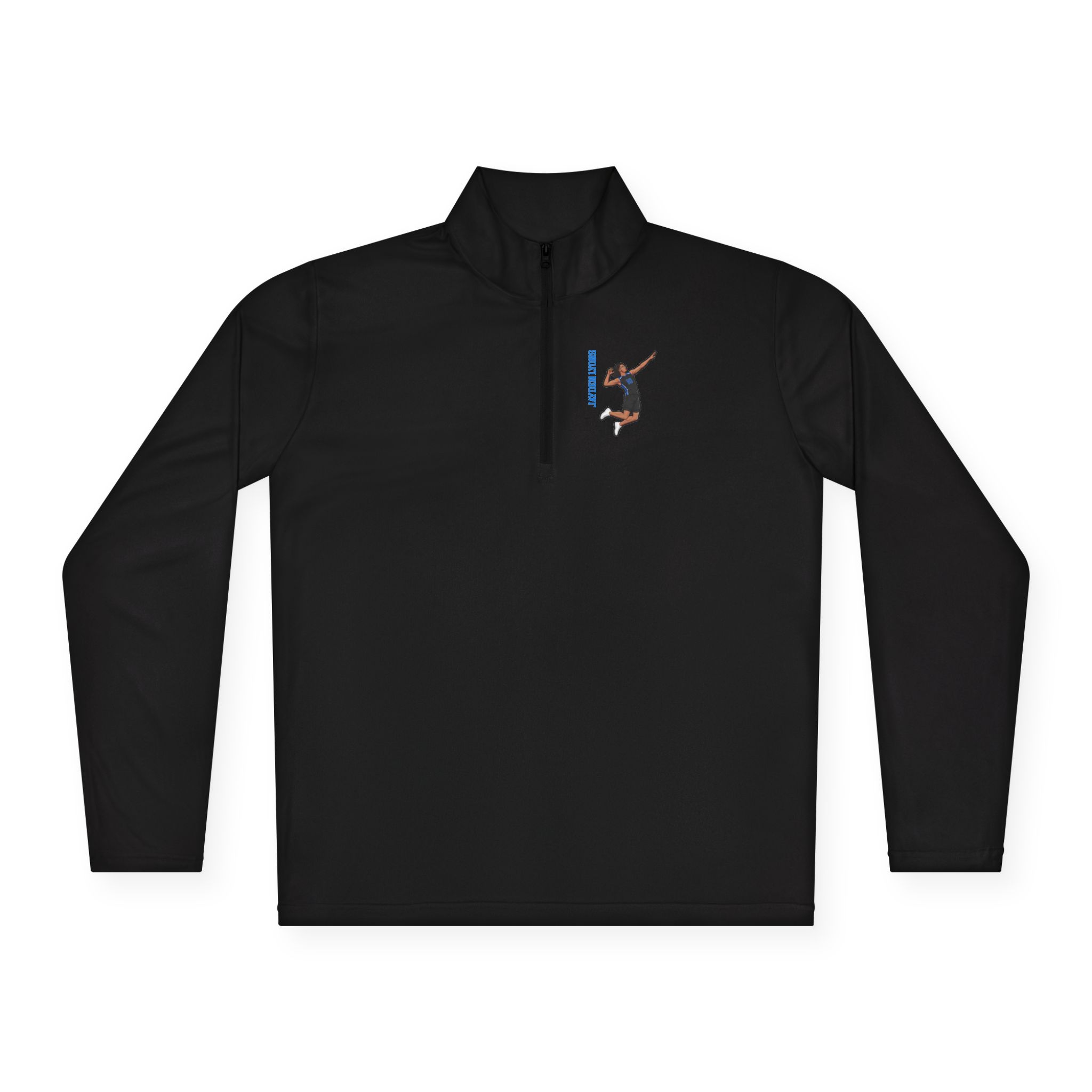 Q-Zip Pullover — character_name_vertical in Black