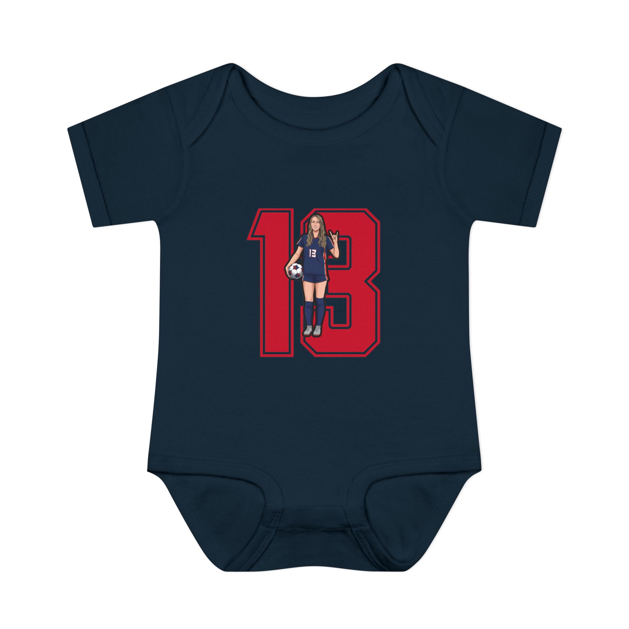 Baby Onesie — character_number in Navy