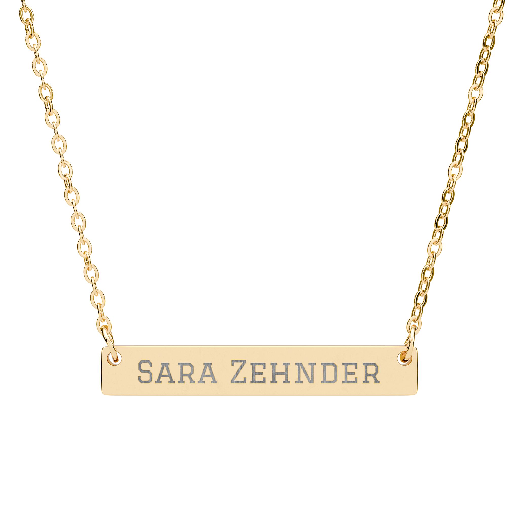 Engraved Bar Necklace — Classic in Gold