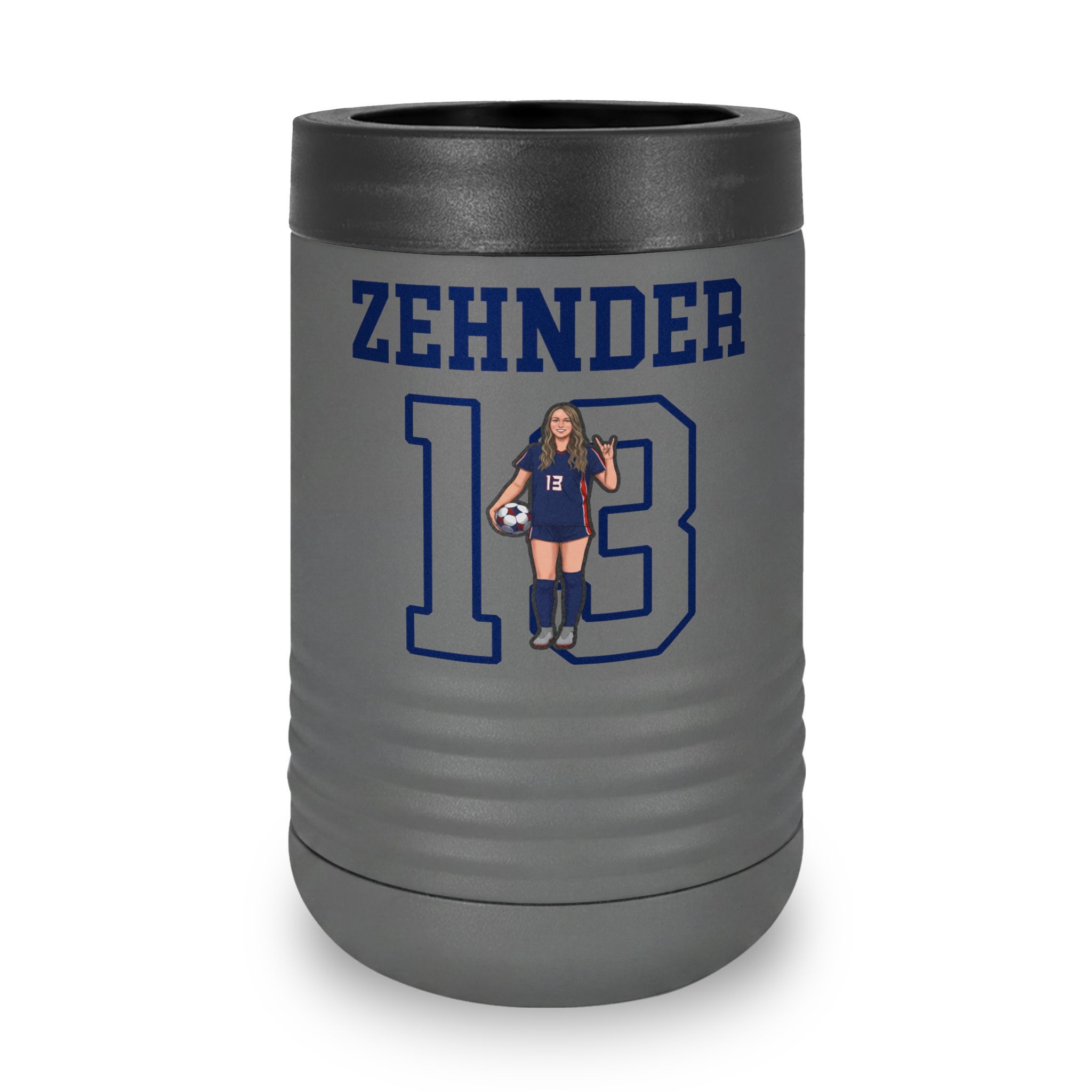 Stainless Can Cooler — character_shirsey in Grey