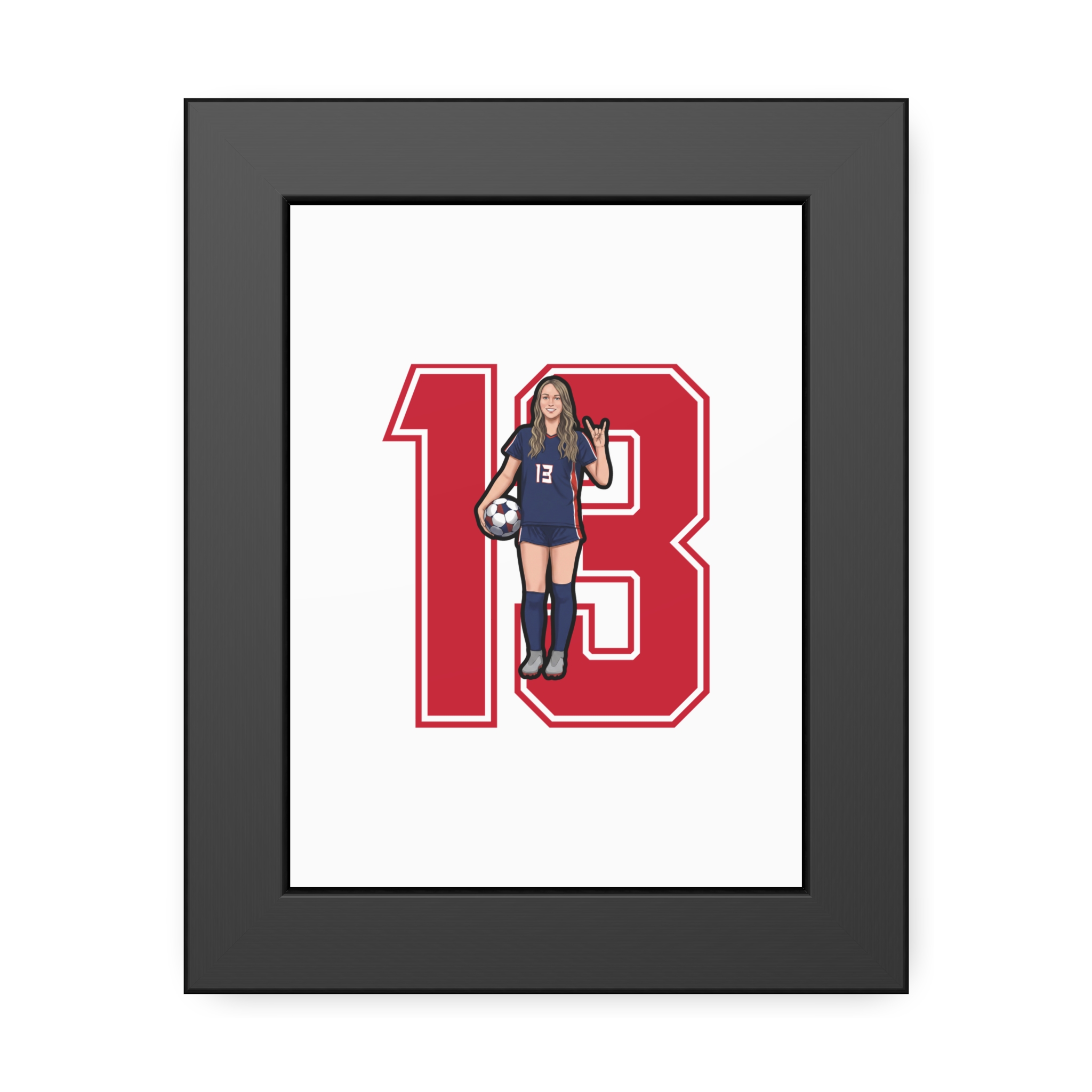 Framed Poster — character_number in Black
