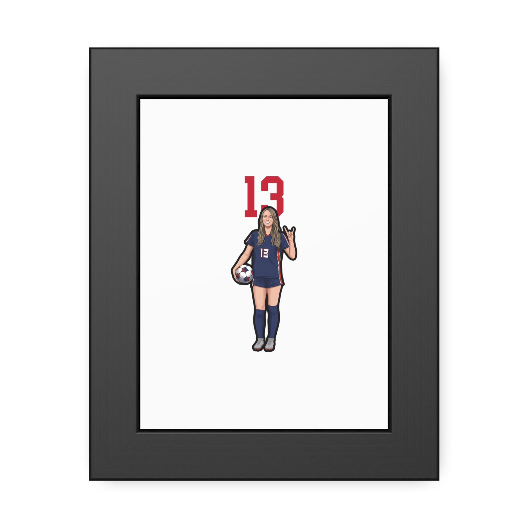 Framed Poster — character_number_top in Black