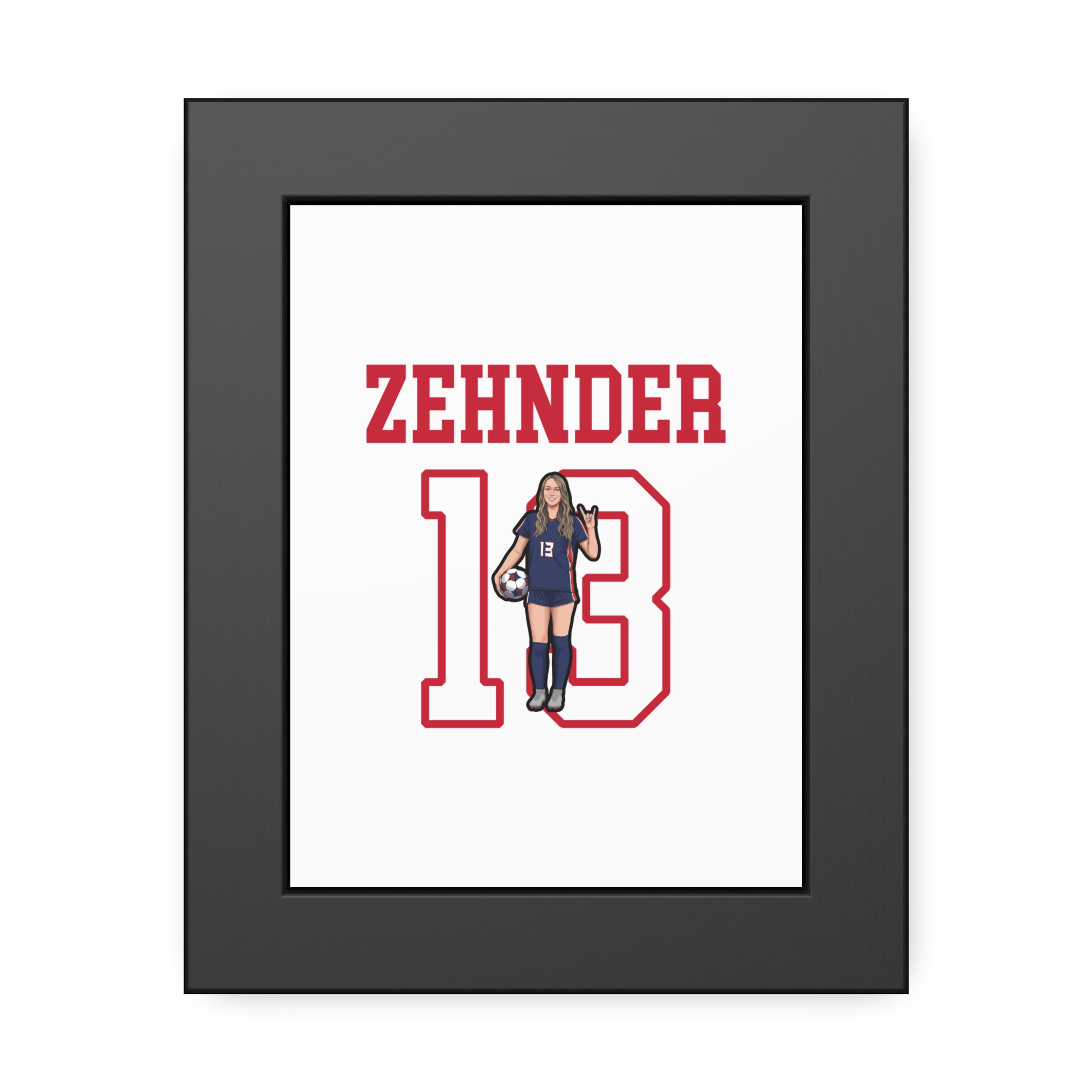 Framed Poster — character_shirsey in Black