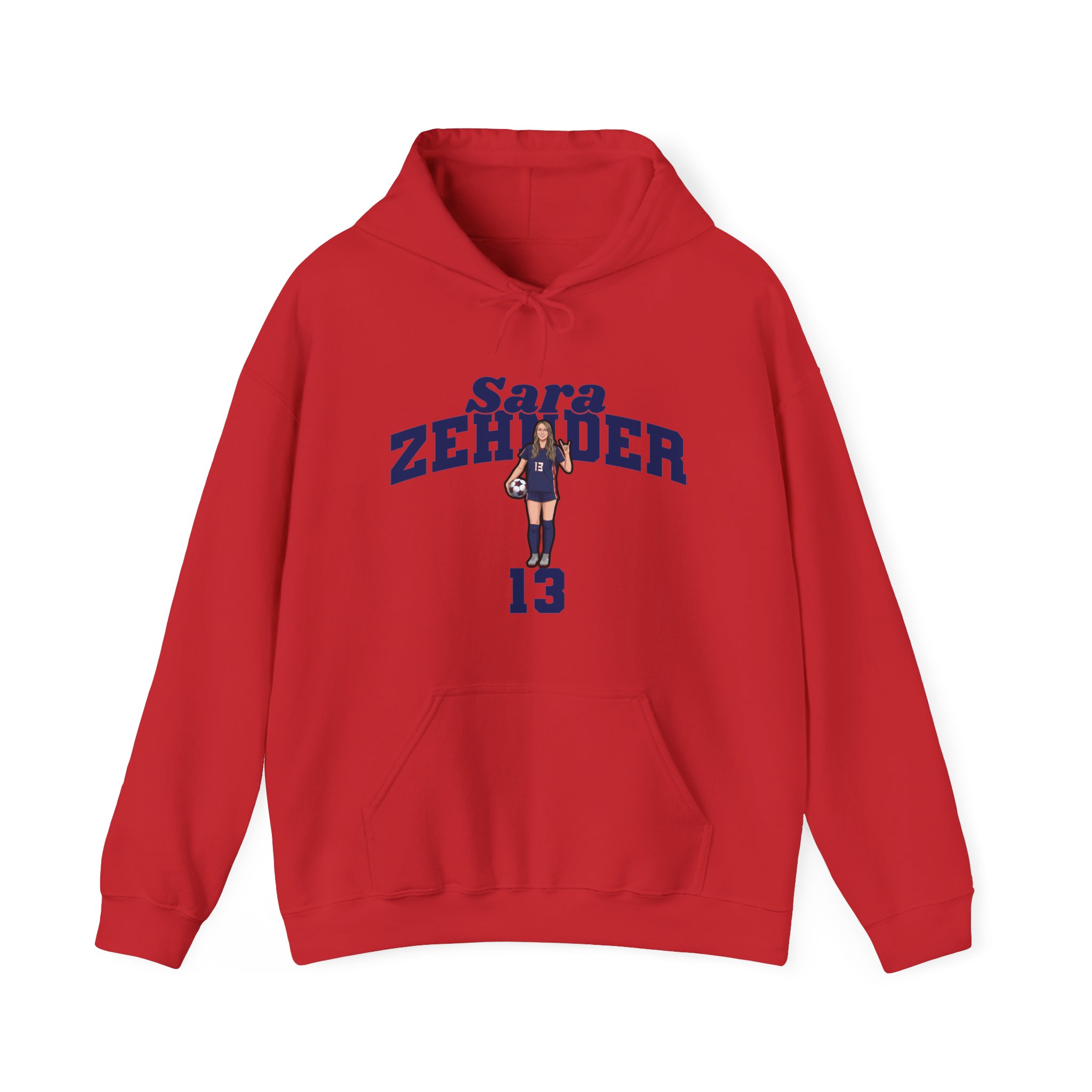 Hoodie — character_signature_arch in Red