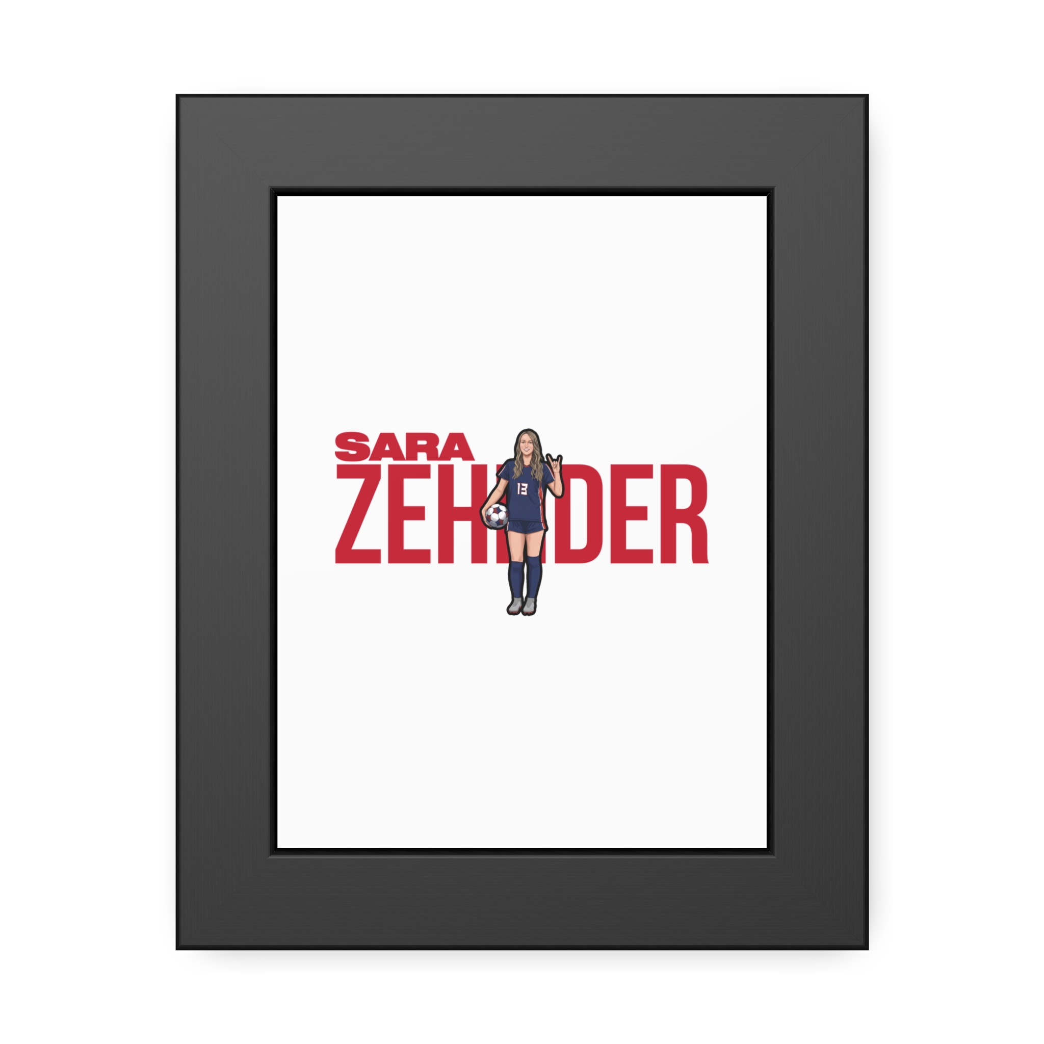 Framed Poster — character_player_name in Black