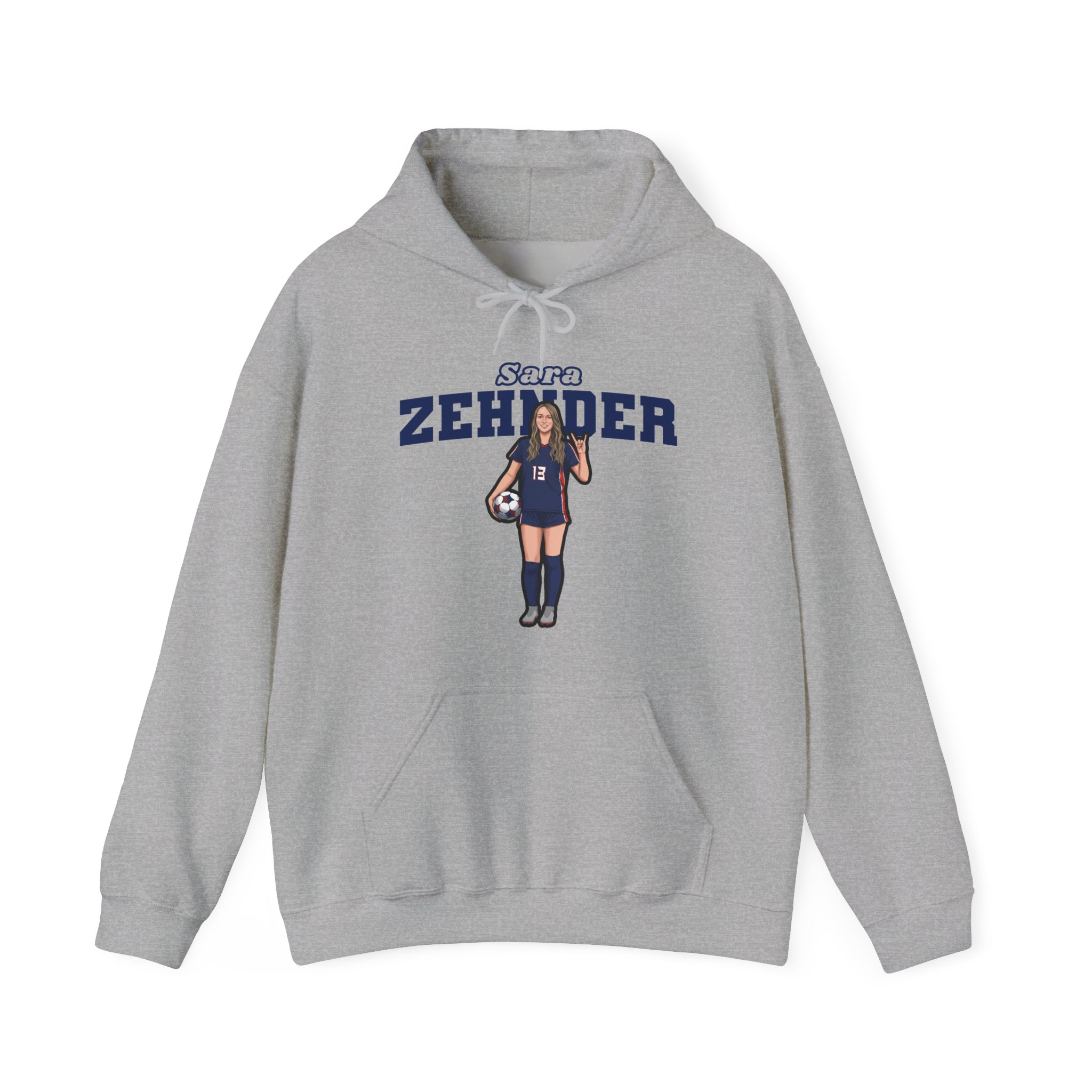 Hoodie — character_name_arch in Grey
