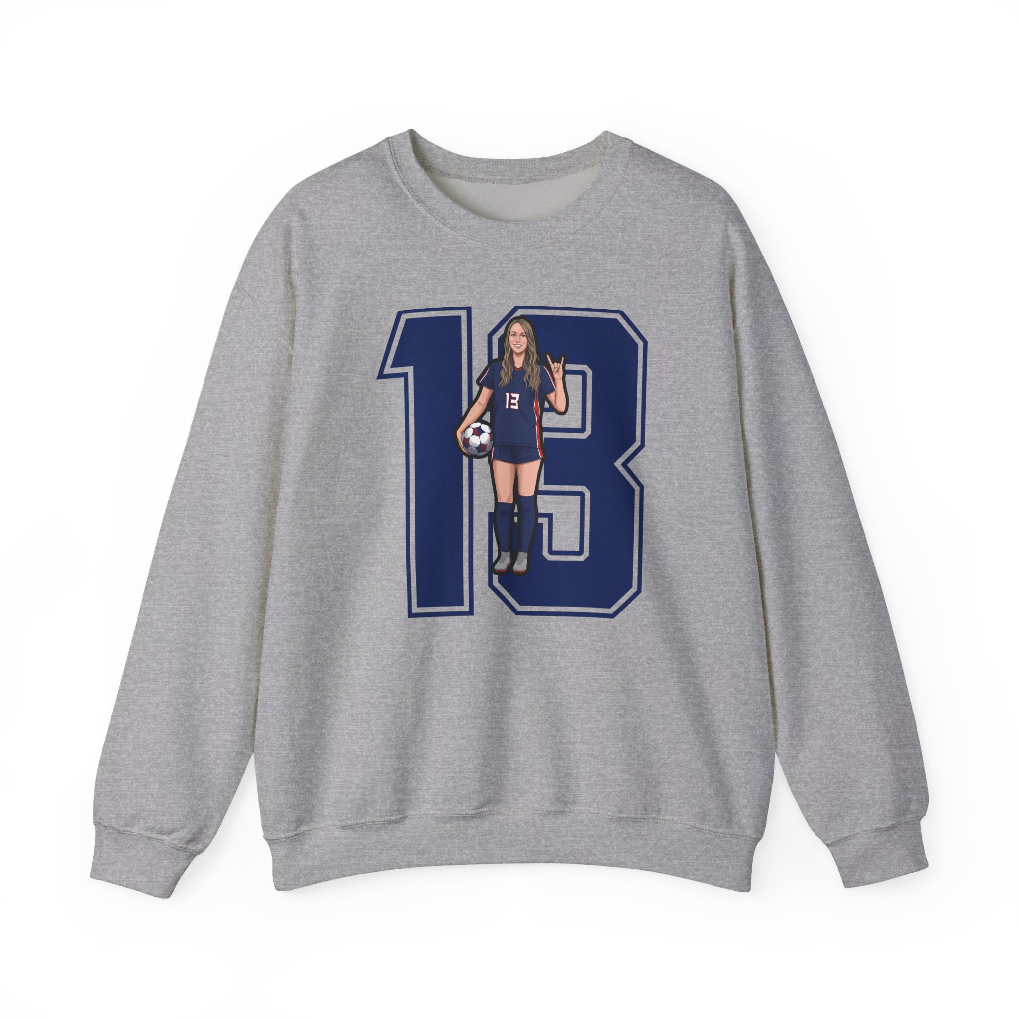 Crewneck Sweatshirt — character_number in Grey