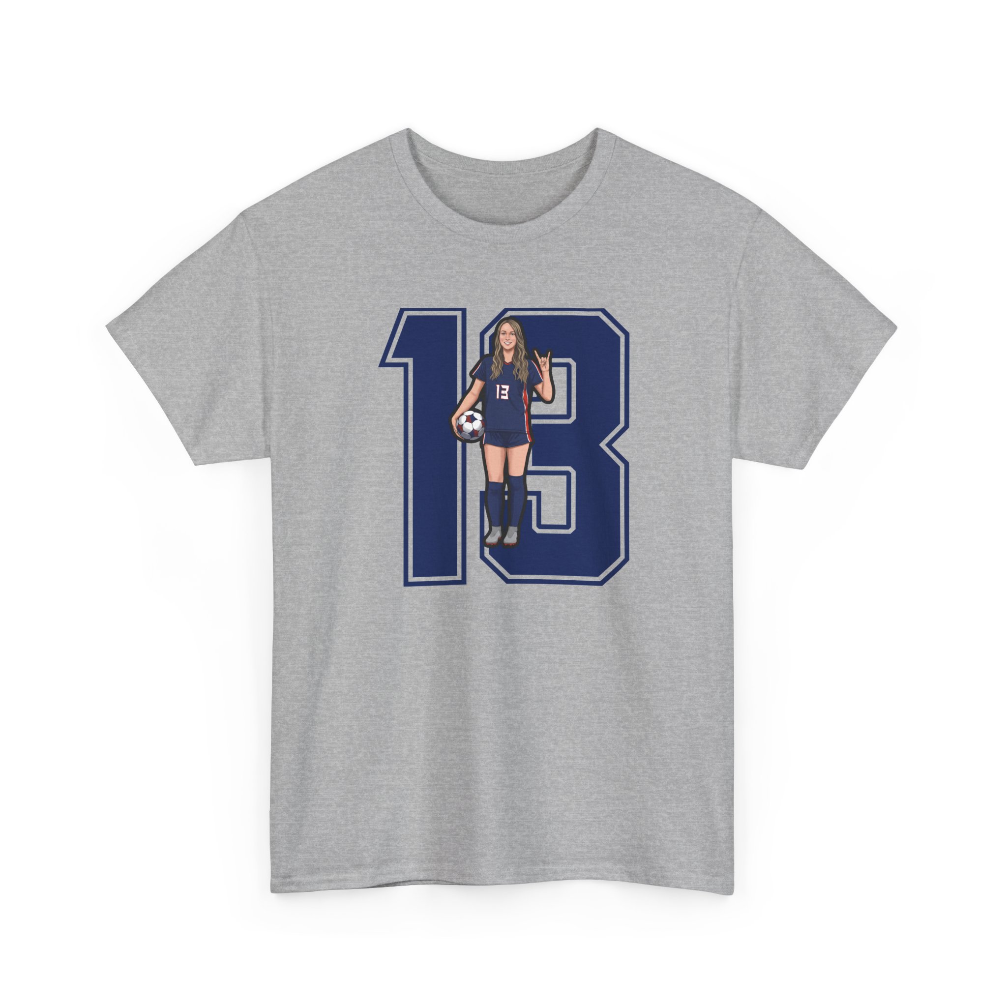 Tee — character_number in Grey