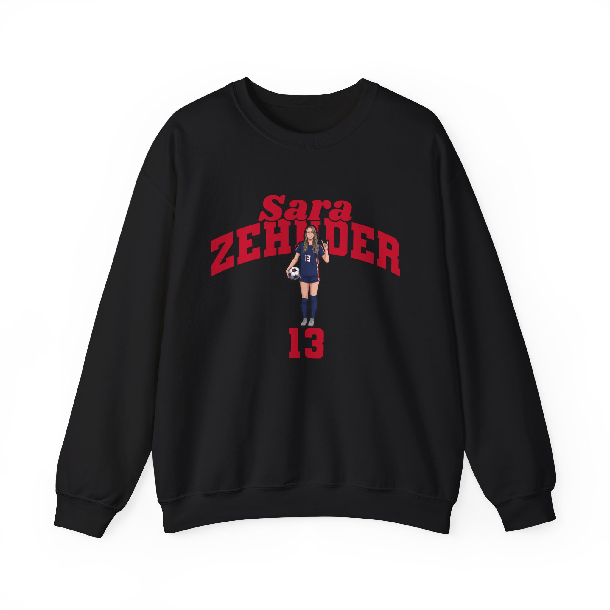 Crewneck Sweatshirt — character_signature_arch in Black