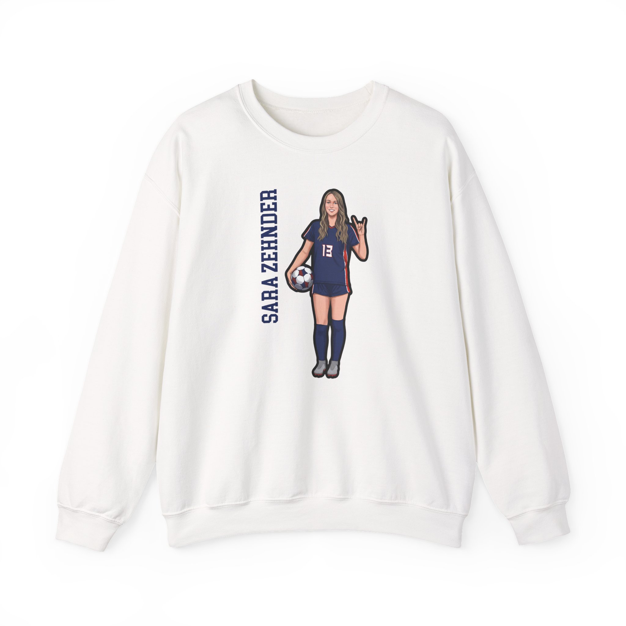 Crewneck Sweatshirt — character_name_vertical in White