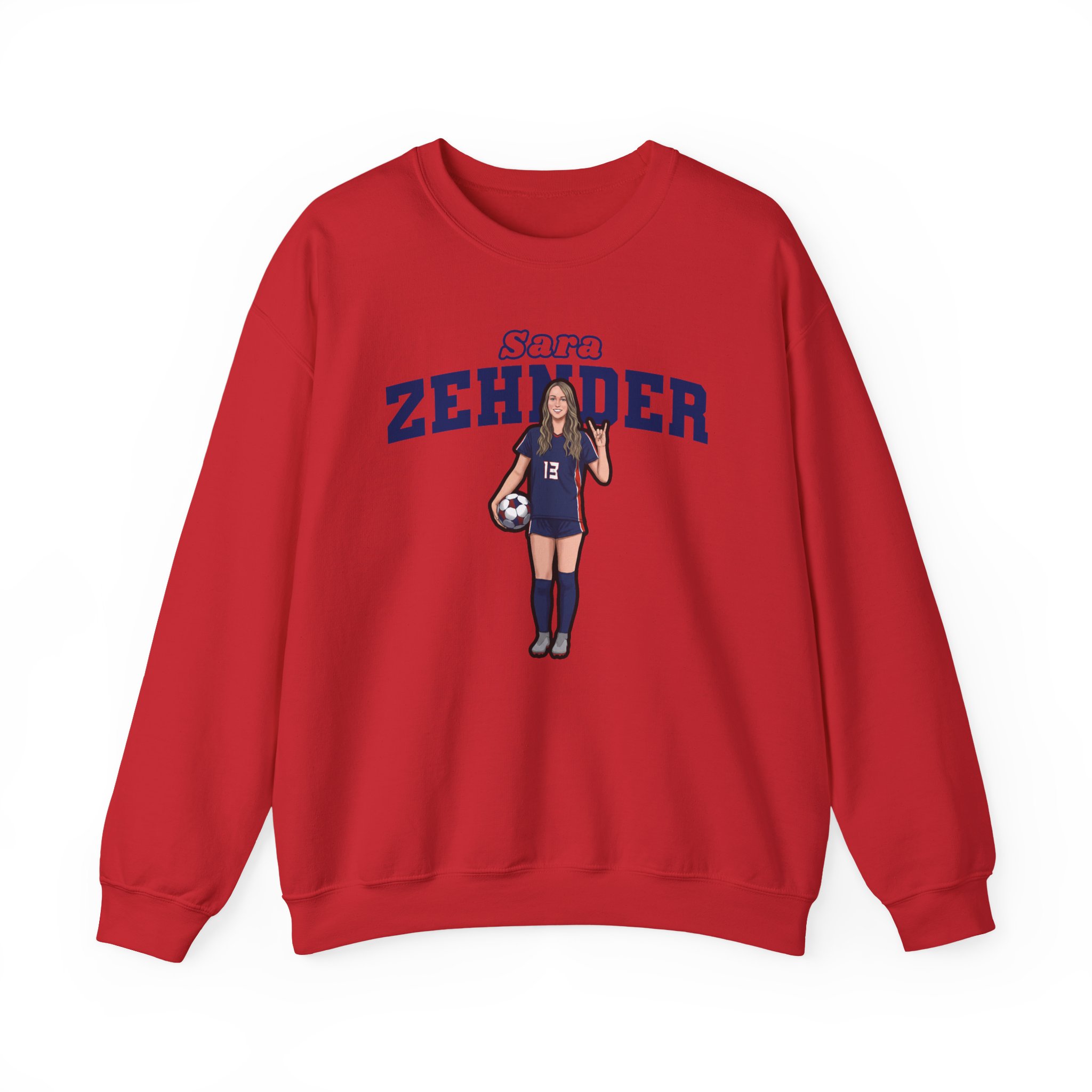 Crewneck Sweatshirt — character_name_arch in Red