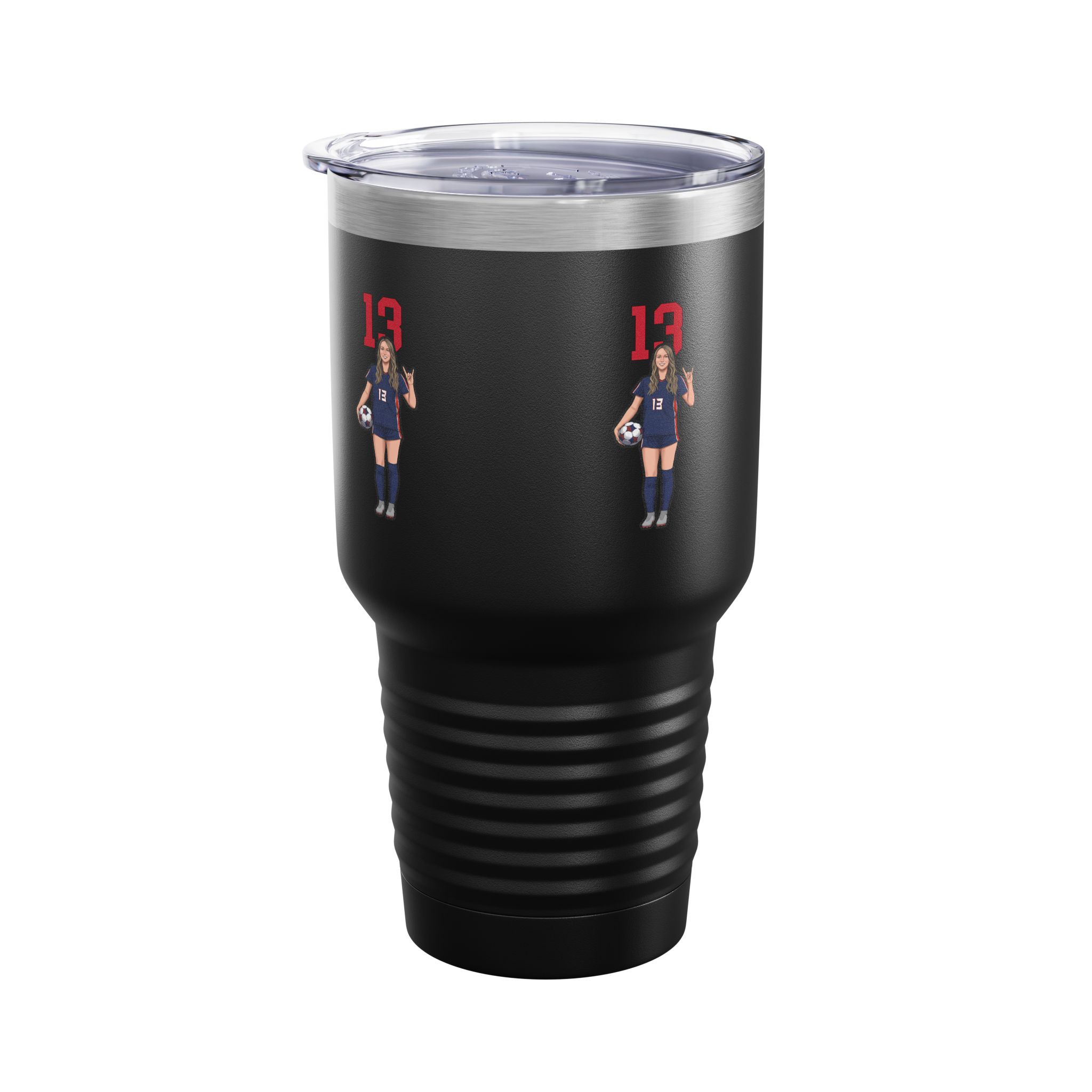 30oz Tumbler — character_number_top in Black