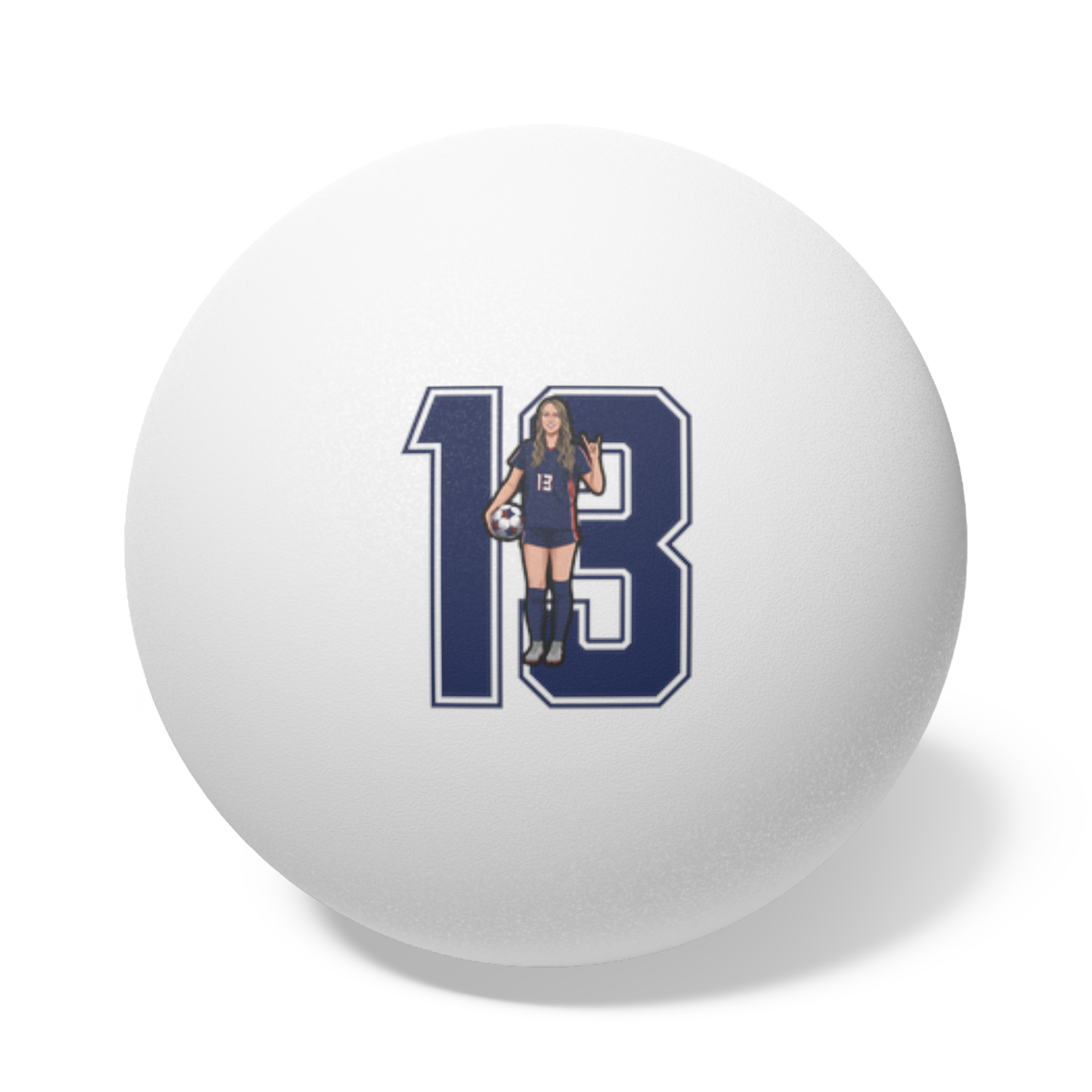 Ping Pong Balls, 6 pcs — character_number in White