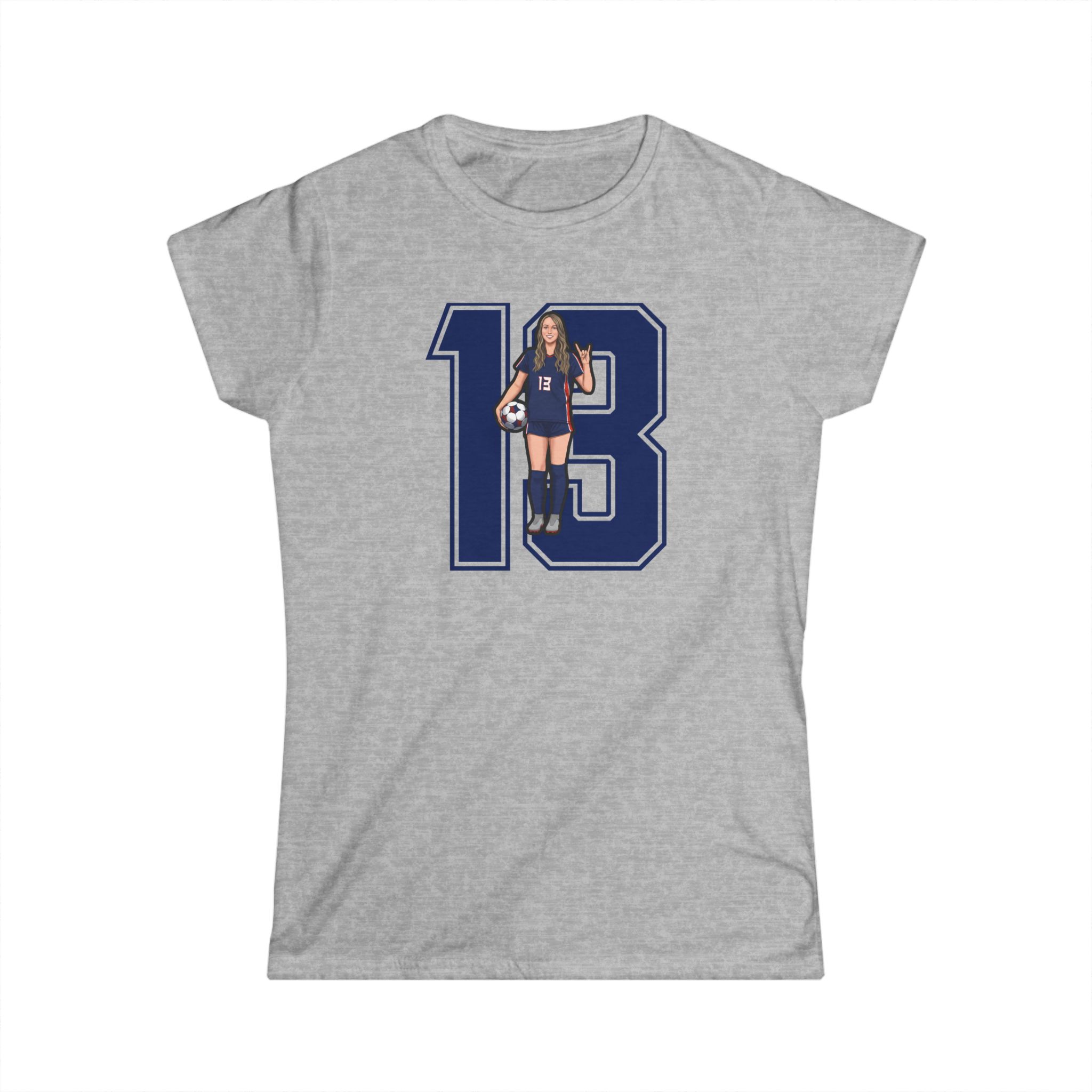 Women's Softstyle Tee — character_number in Grey