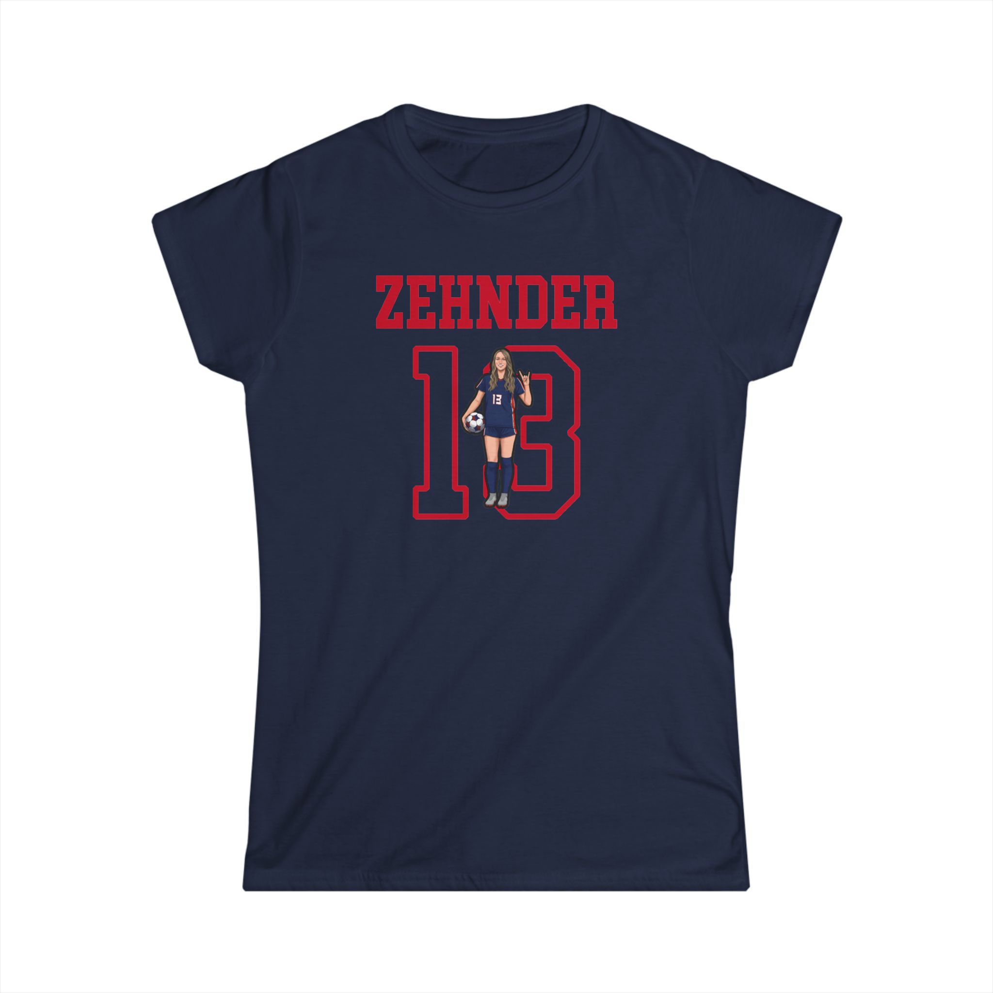 Women's Softstyle Tee — character_shirsey in Navy
