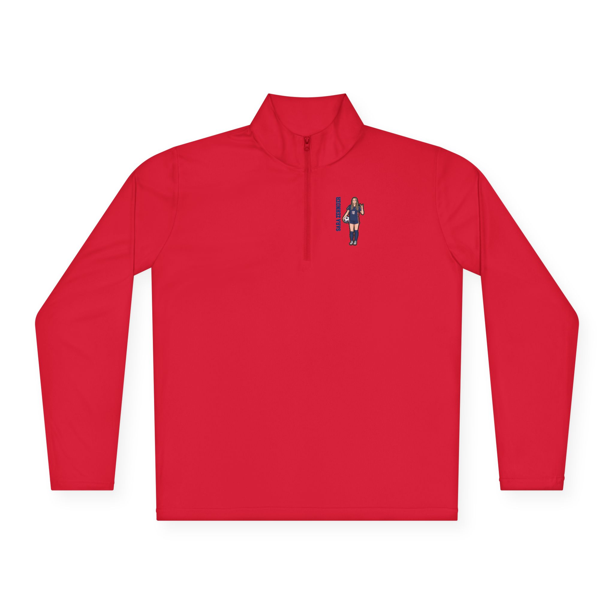 Q-Zip Pullover — character_name_vertical in Red