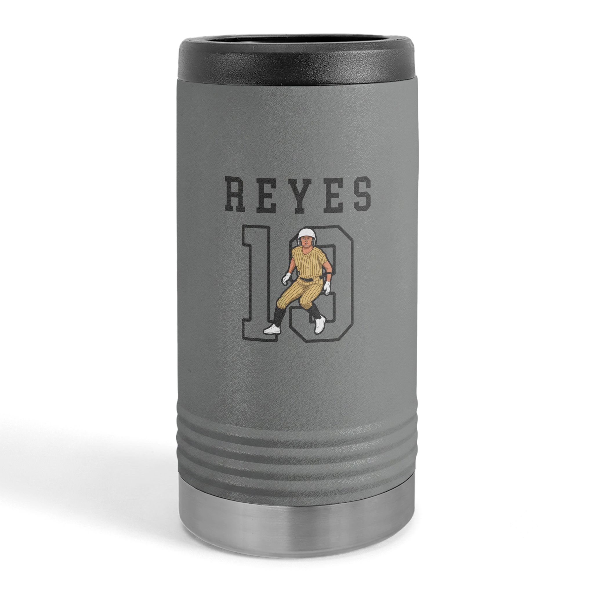 Slim Stainless Can Cooler — character_shirsey in Grey
