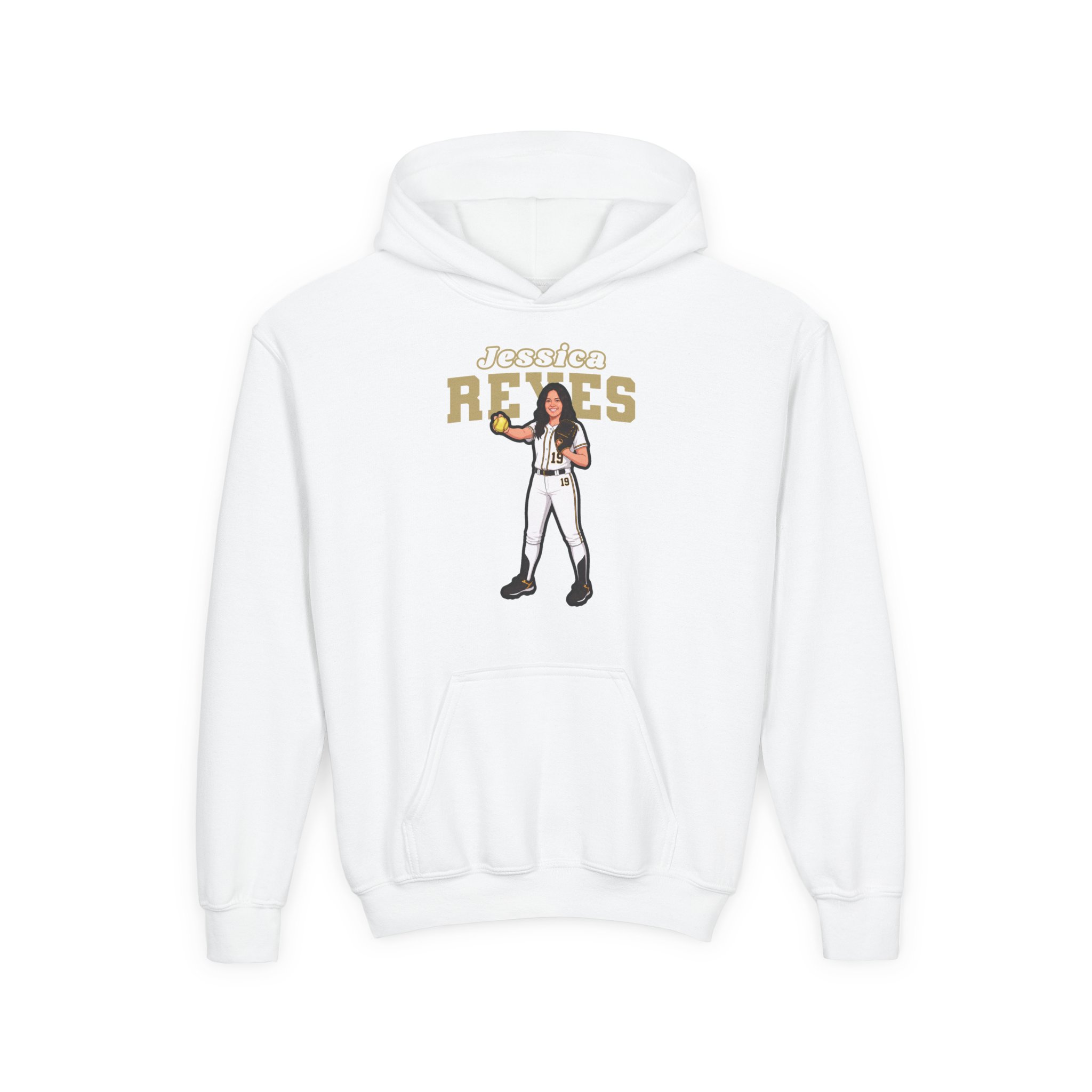 Youth Hoodie — character_name_arch in White