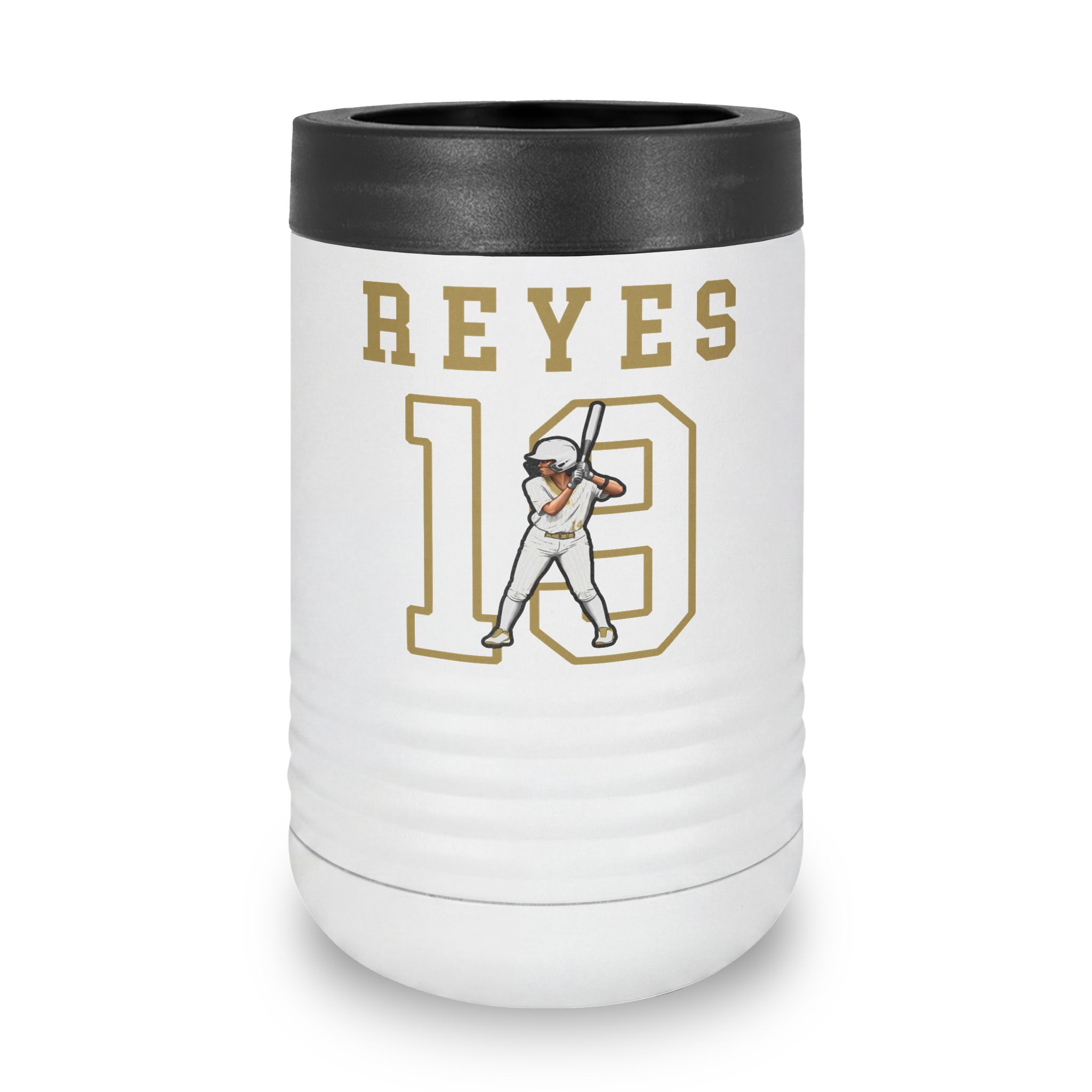 Stainless Can Cooler — character_shirsey in White