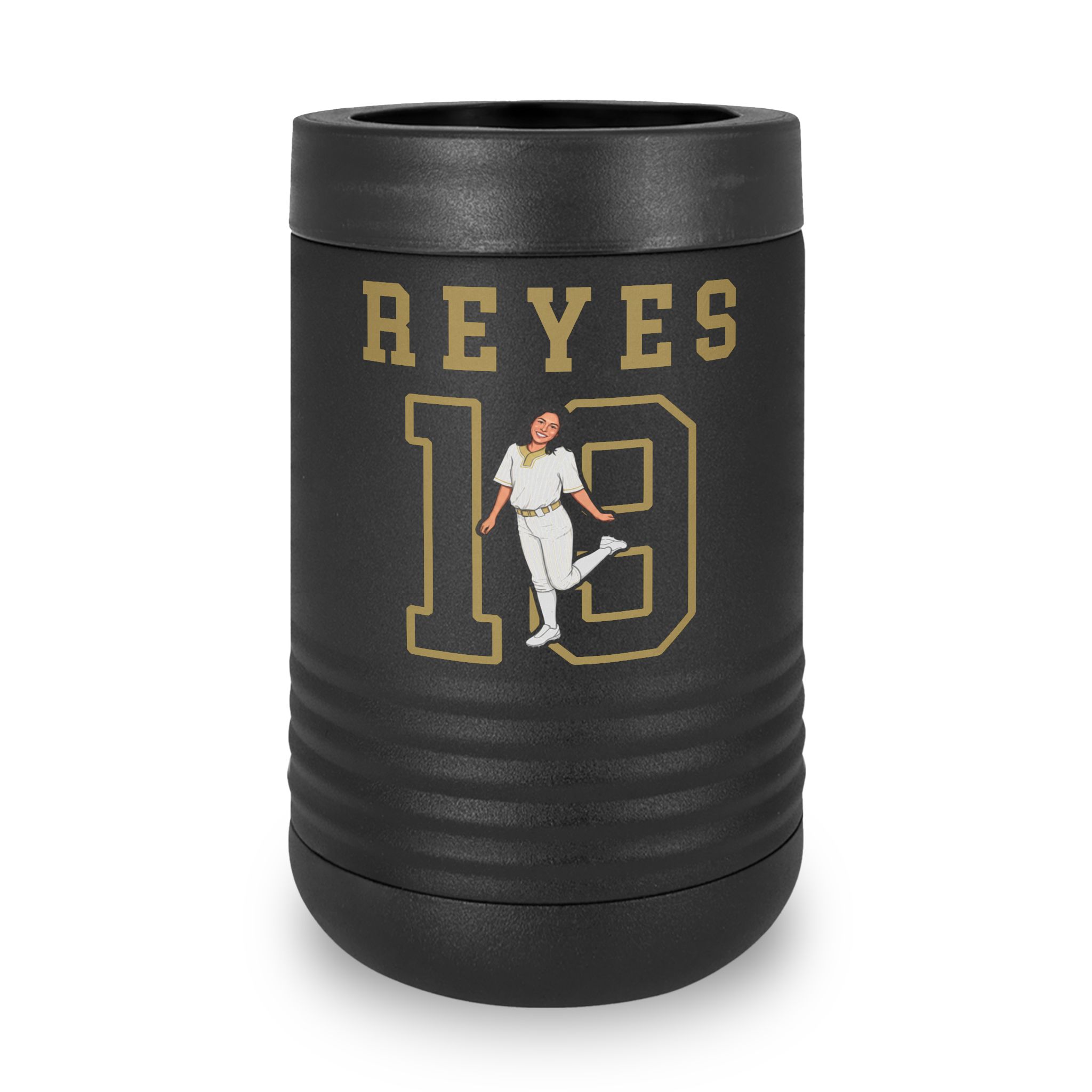 Stainless Can Cooler — character_shirsey in Black