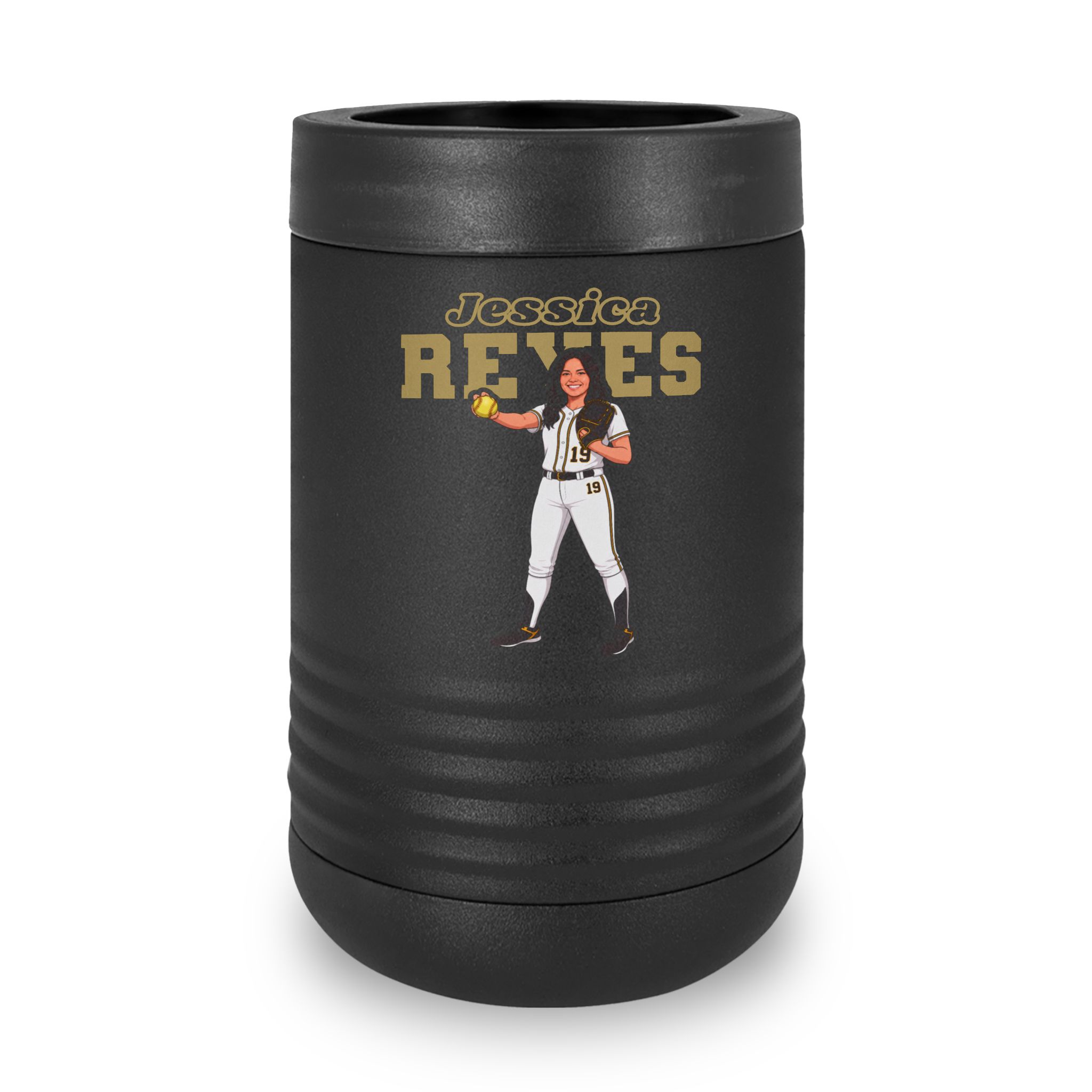 Stainless Can Cooler — character_name_arch in Black