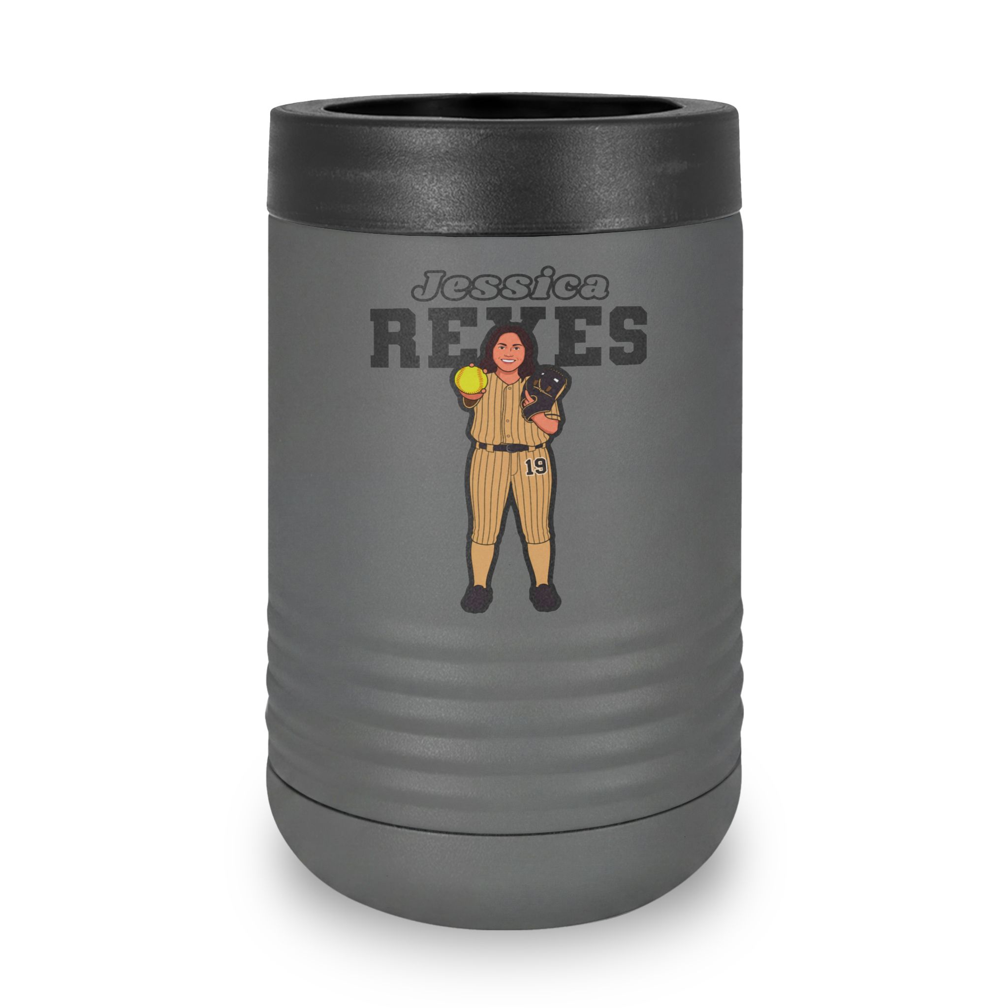 Stainless Can Cooler — character_name_arch in Grey
