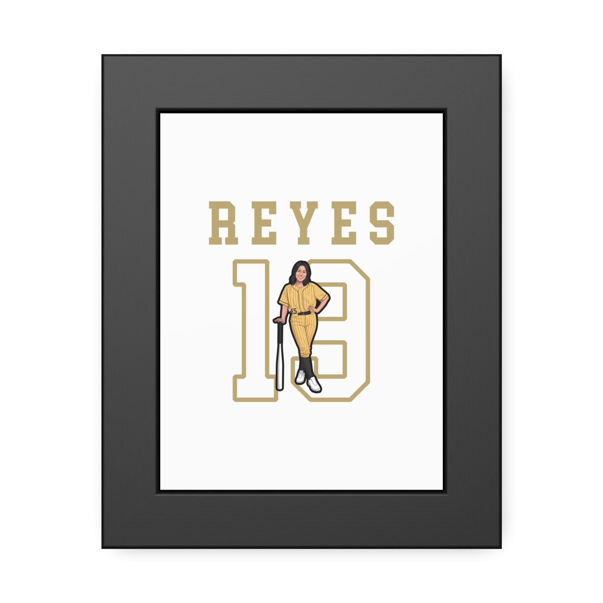 Framed Poster — character_shirsey in Black