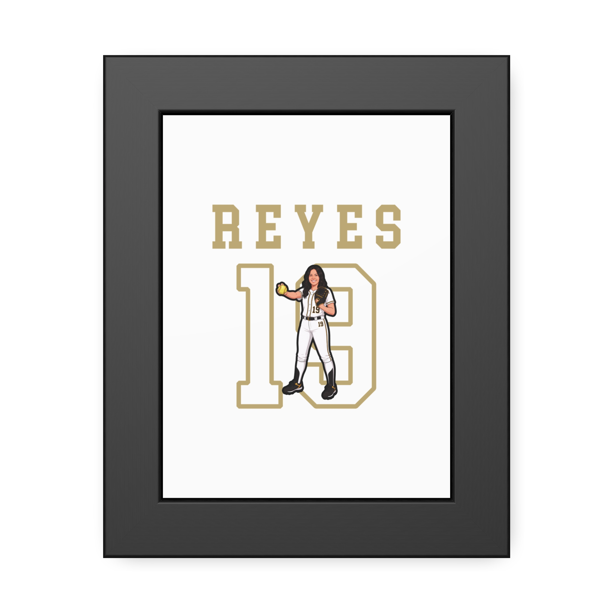 Framed Poster — character_shirsey in Black