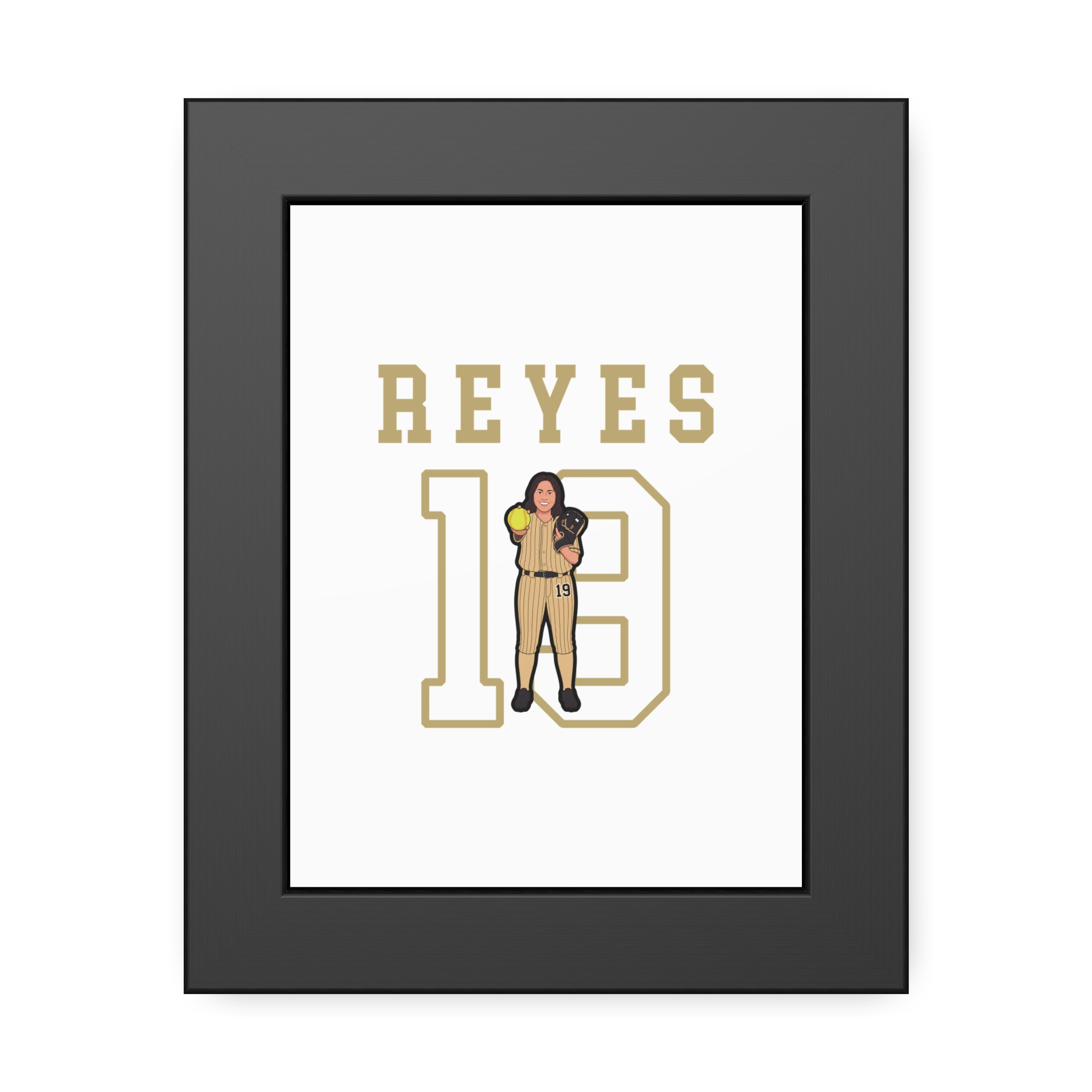 Framed Poster — character_shirsey in Black