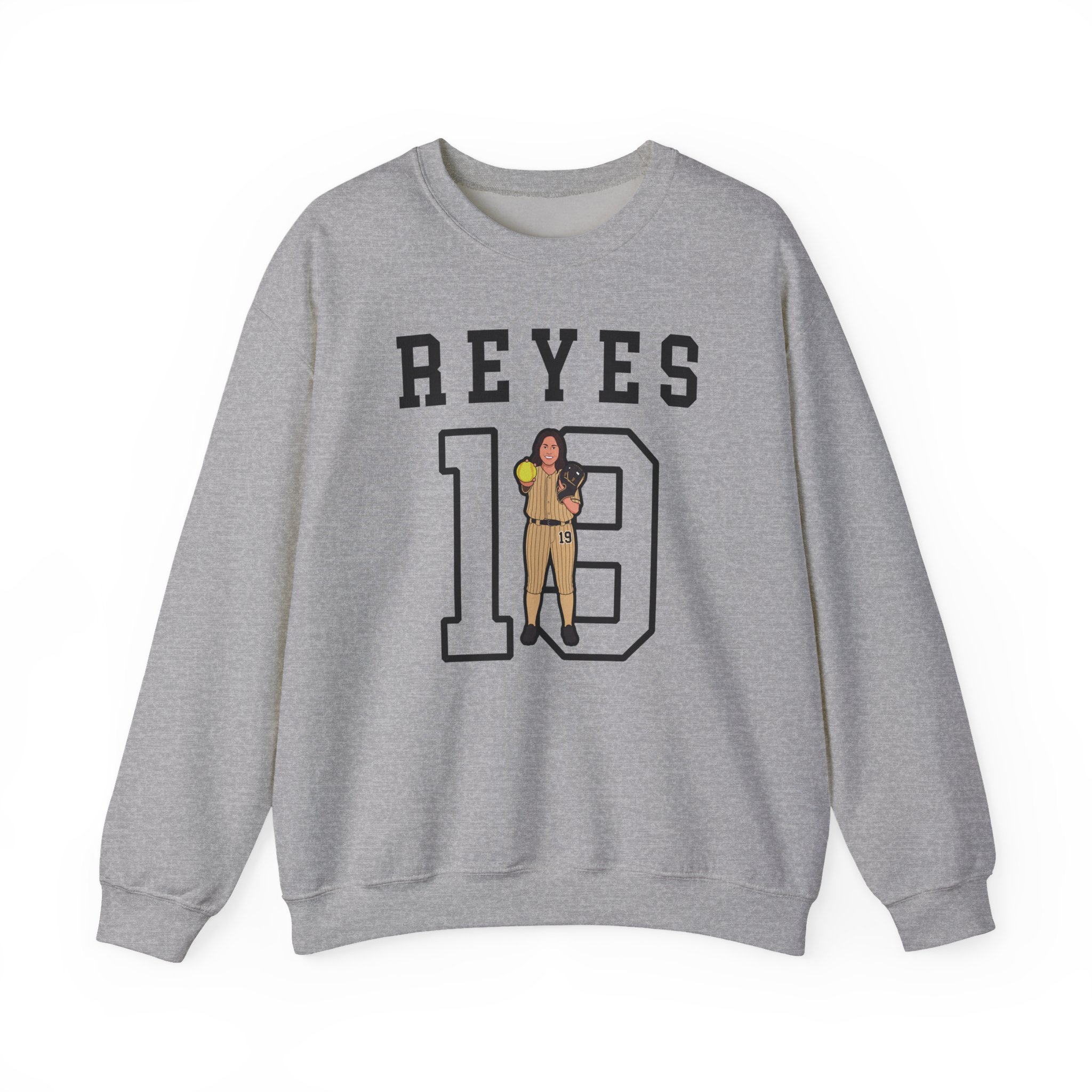 Crewneck Sweatshirt — character_shirsey in Grey
