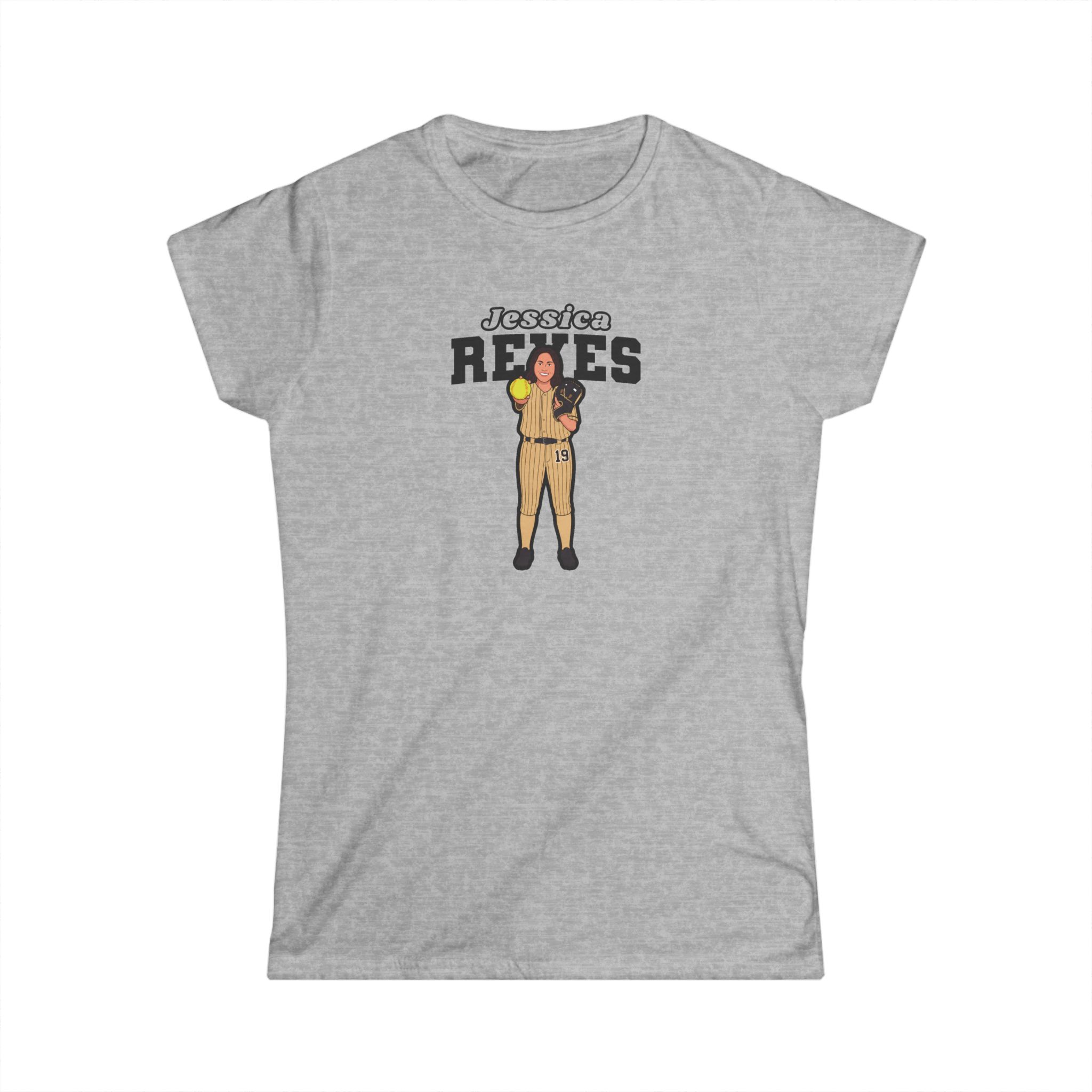 Women's Softstyle Tee — character_name_arch in Grey