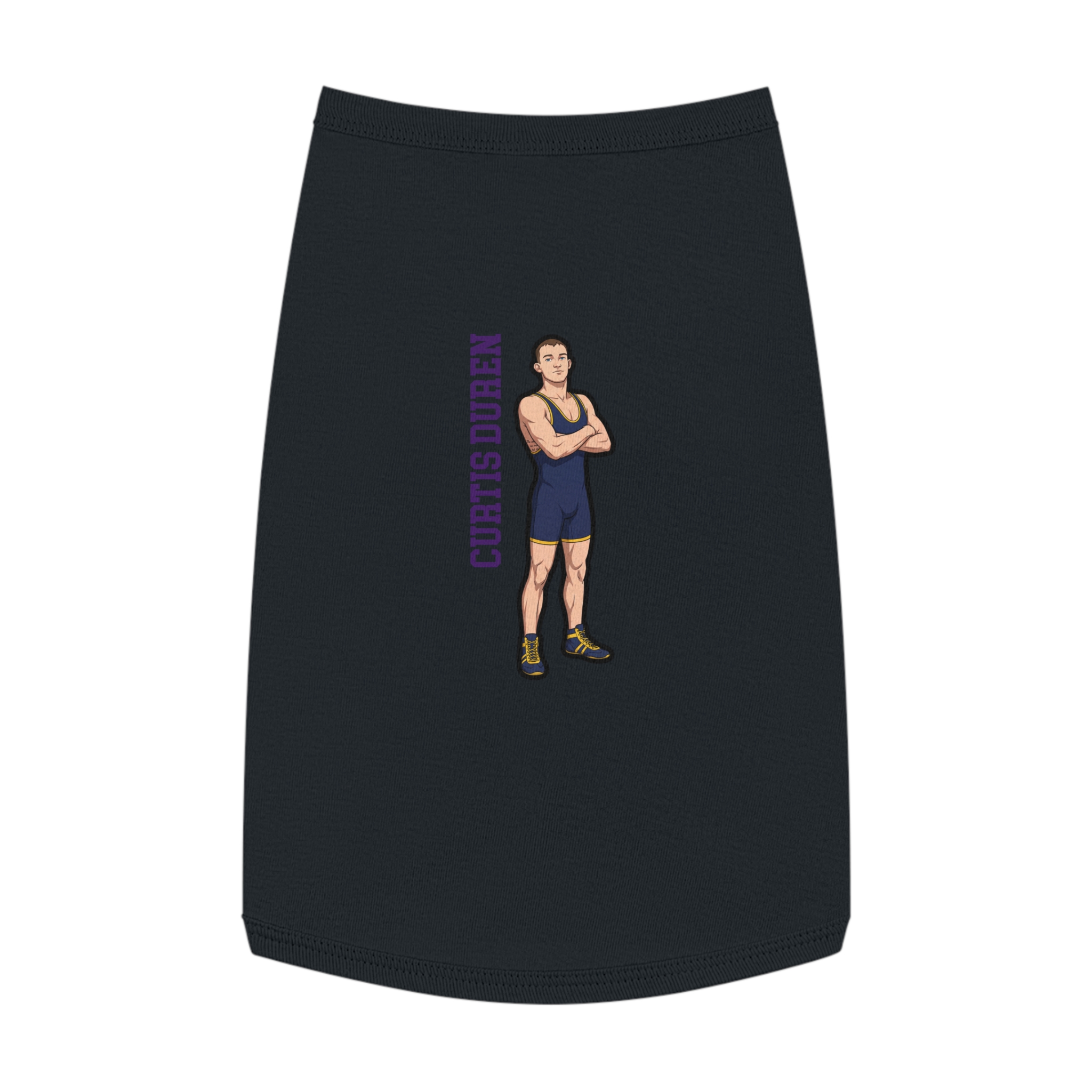 Pet Tank Top — character_name_vertical in Black