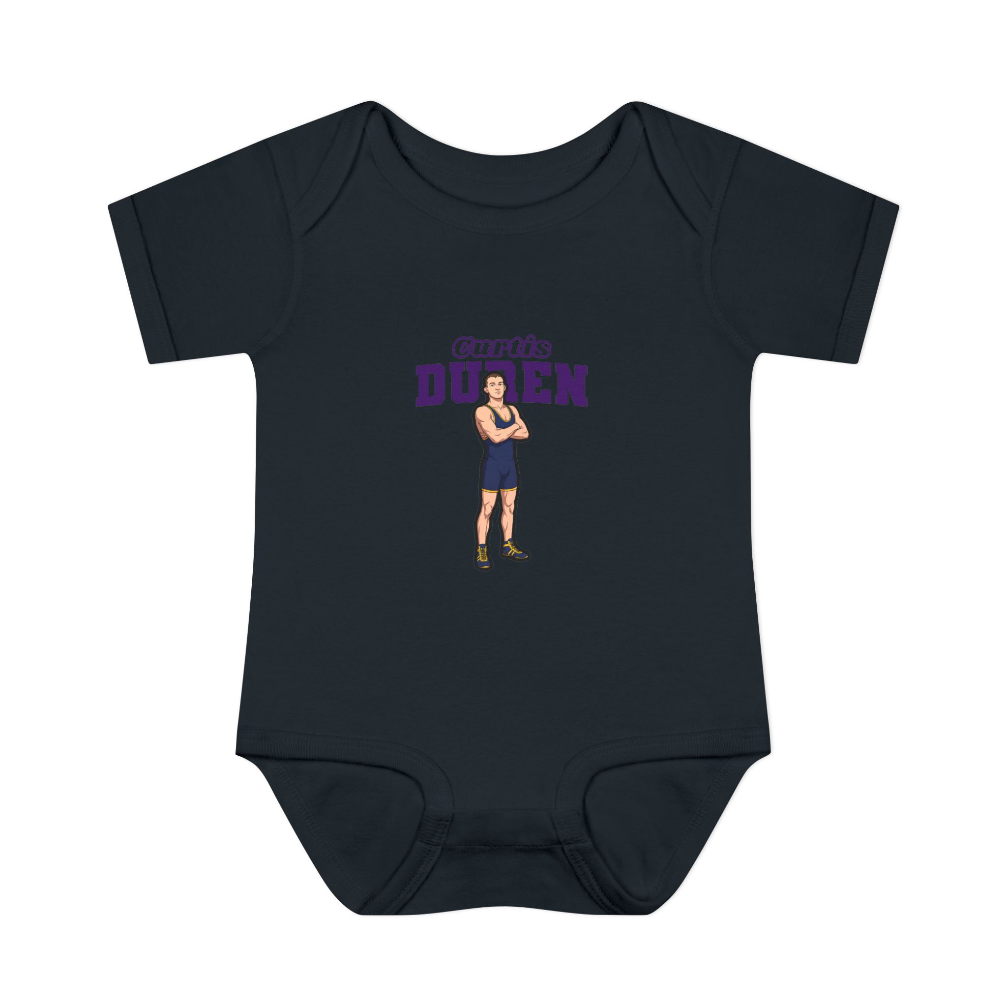 Baby Onesie — character_name_arch in Black