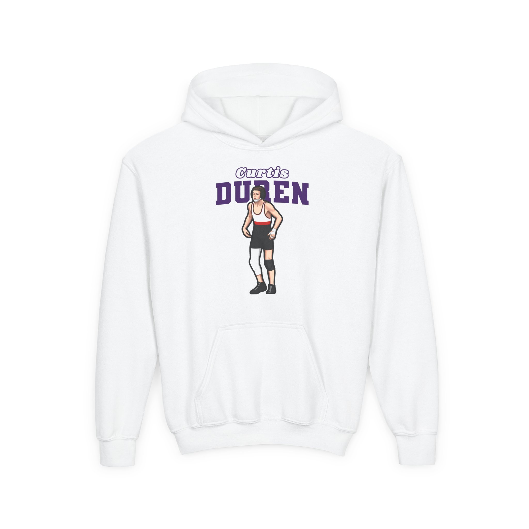 Youth Hoodie — character_name_arch in White