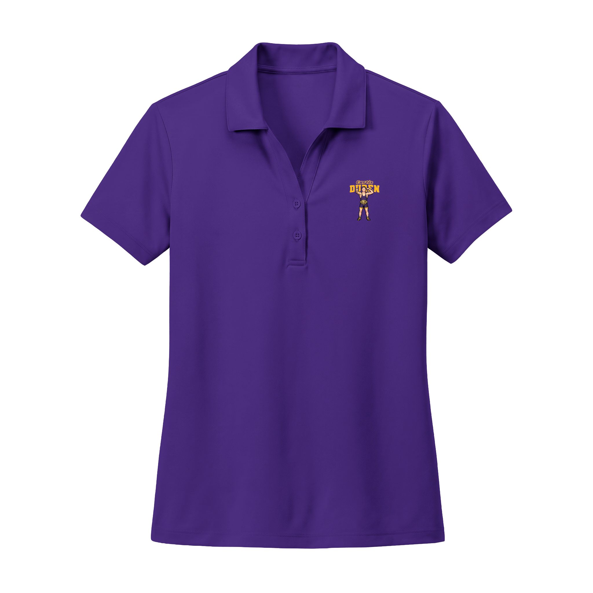 Women's Polo — character_name_arch in Purple